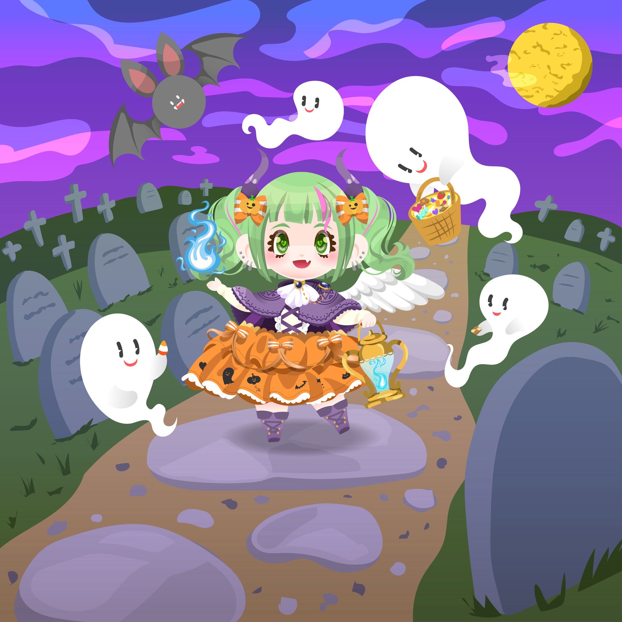 【iPad版Illustrator】ハロウィーンイラスト-1