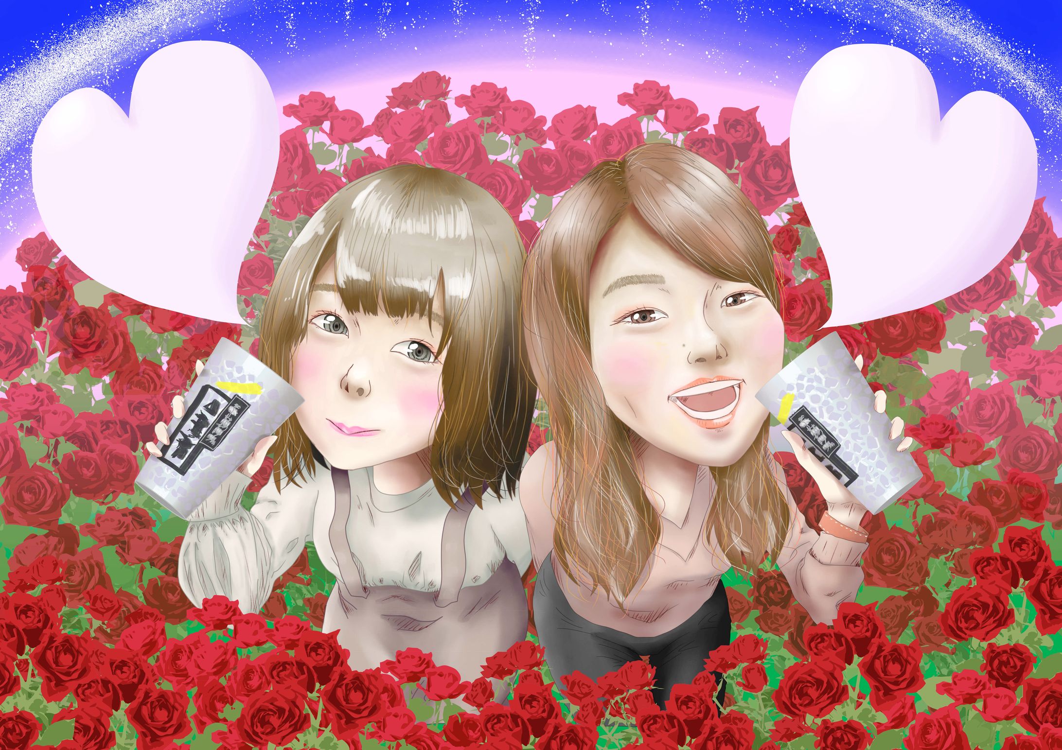 似顔絵｢ディズニー好きな二人｣-1