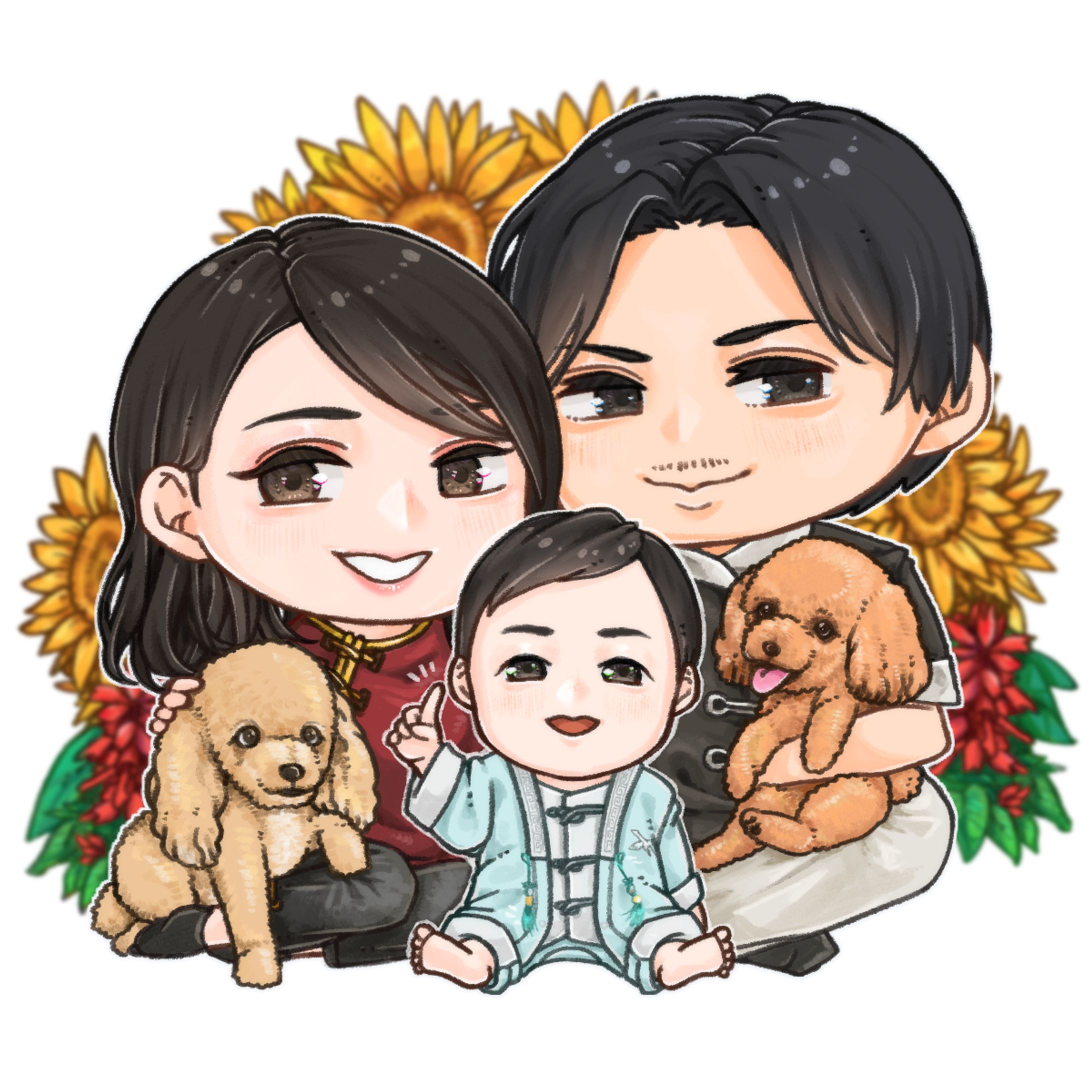 デフォルメ似顔絵_チャイナ服-1