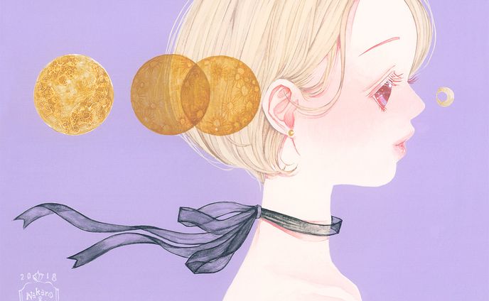 ポートレート　お月様が見てる