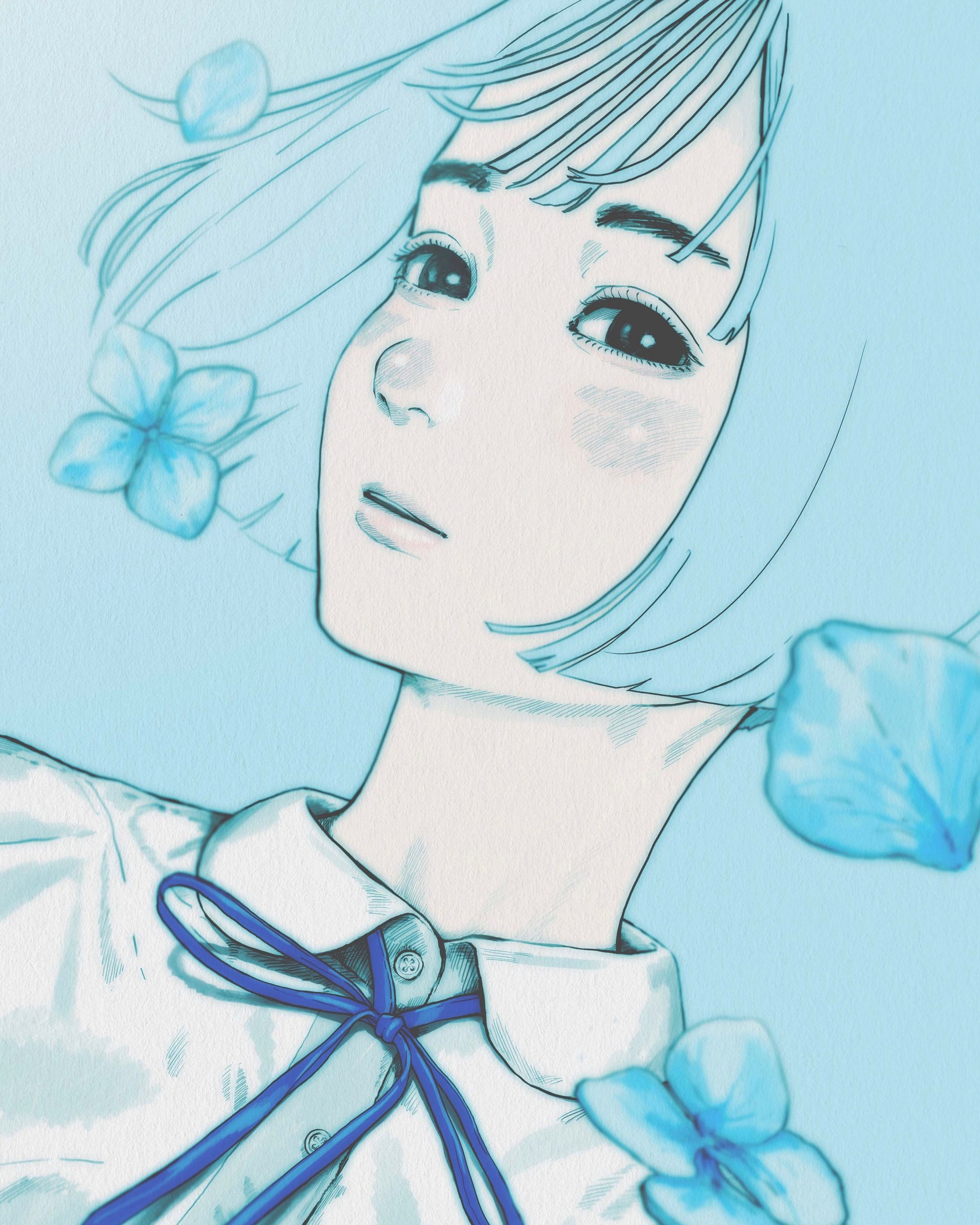 落花する少女 / Falling Flowers-1