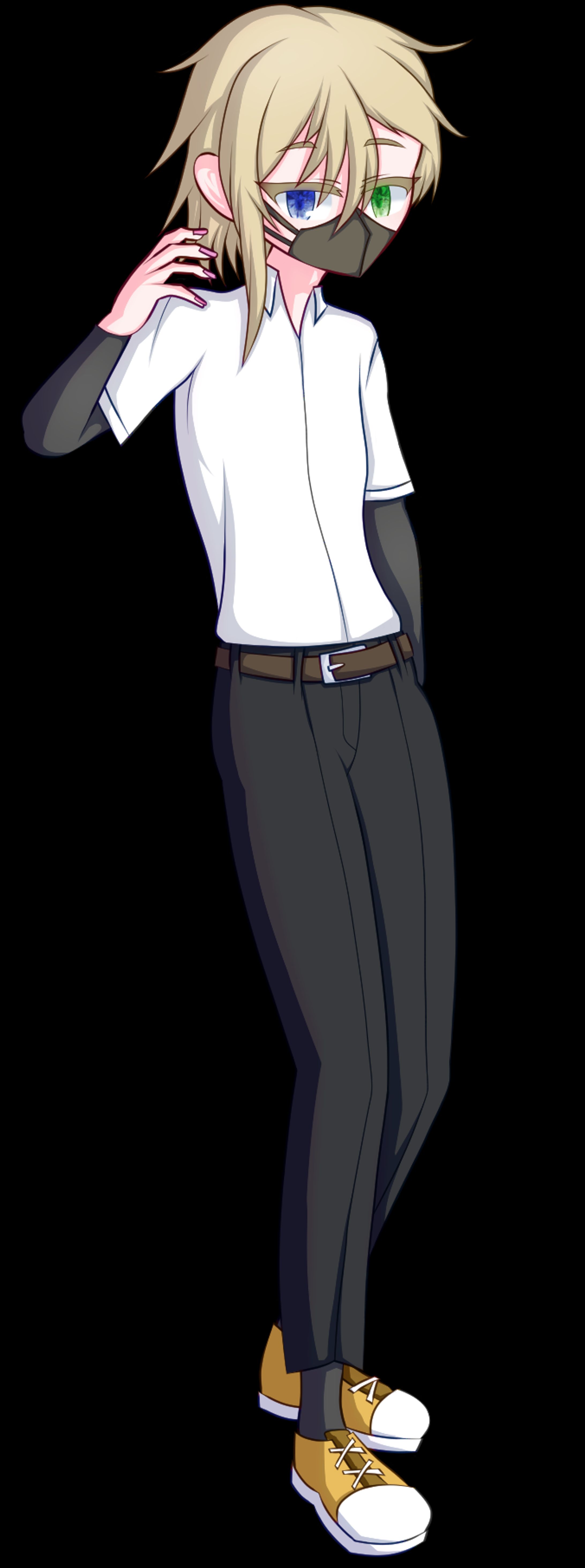 【イラスト】マスクでオッドアイの男子学生【CoC】-1