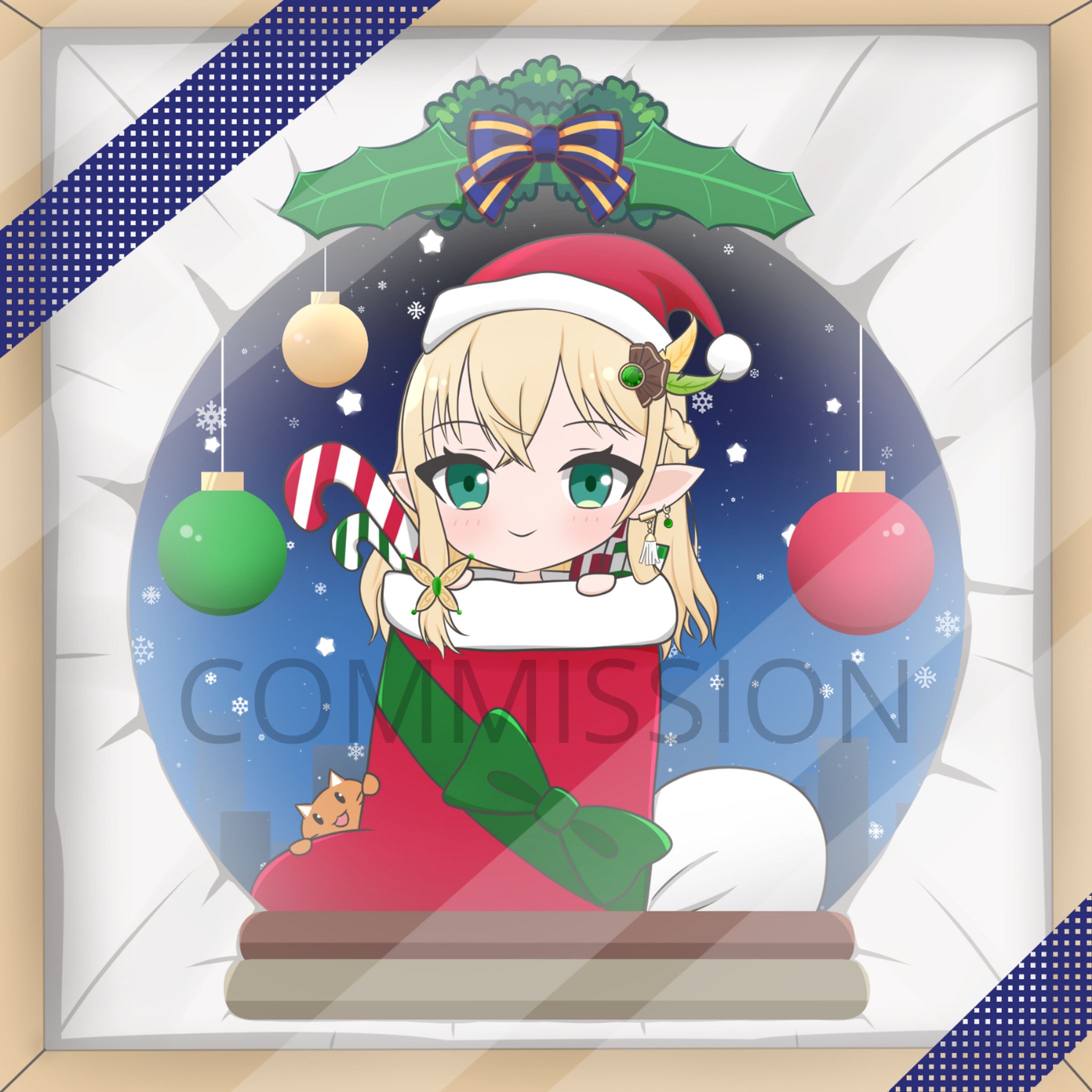 Commission YCH: Christmas Snow Globe-1