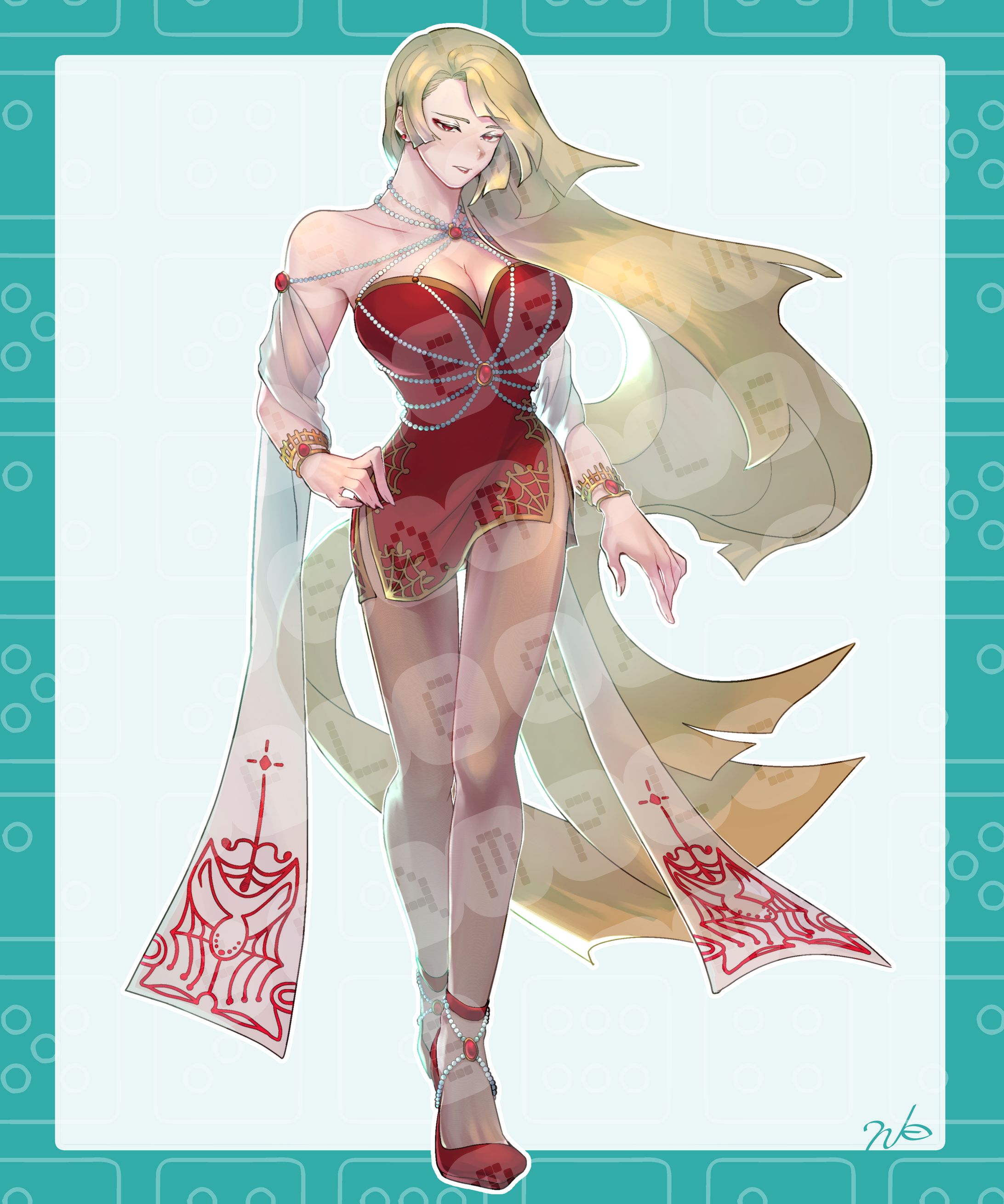 【自主制作】赤いドレスの女-1