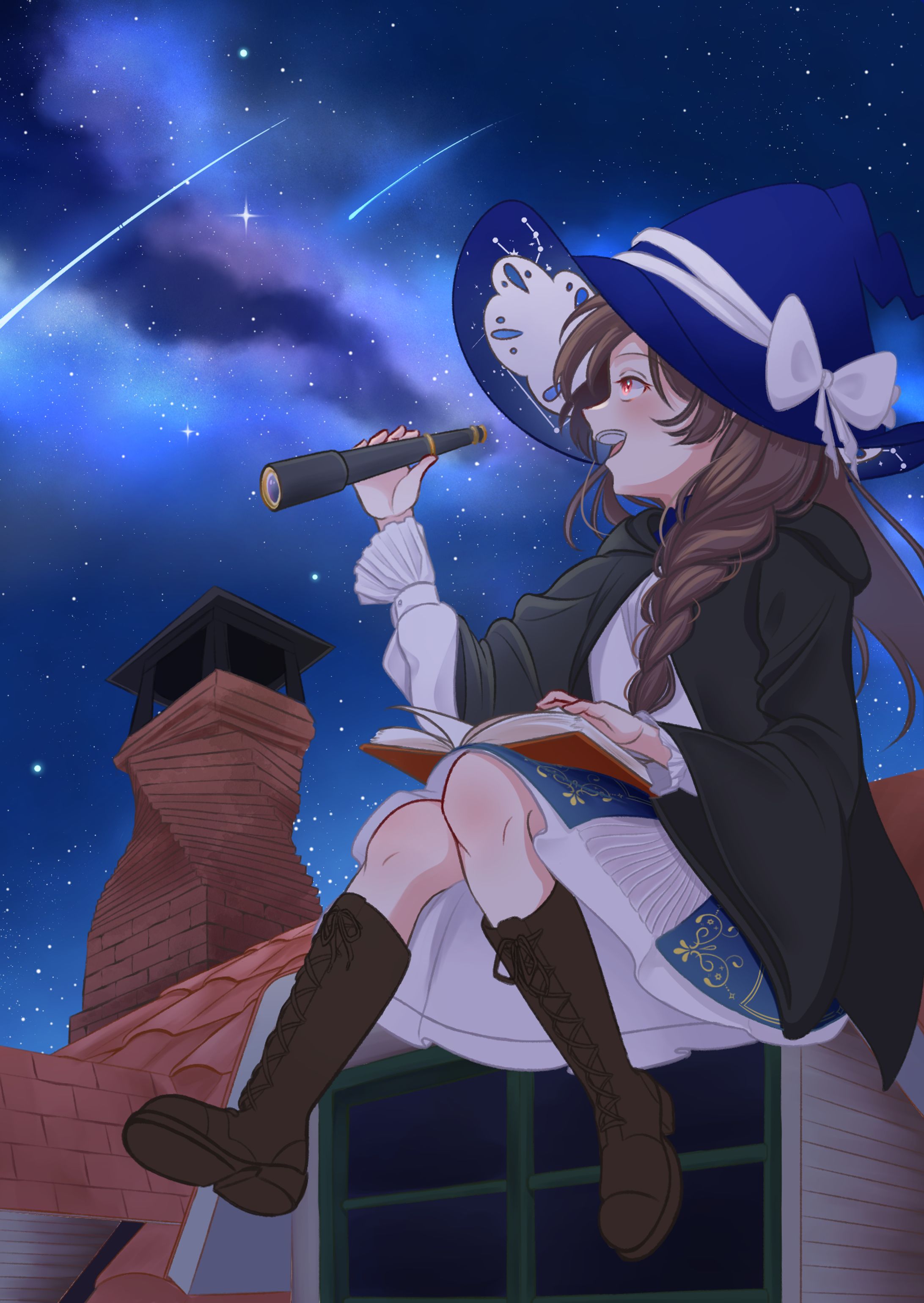 【一枚絵】星空観察-1