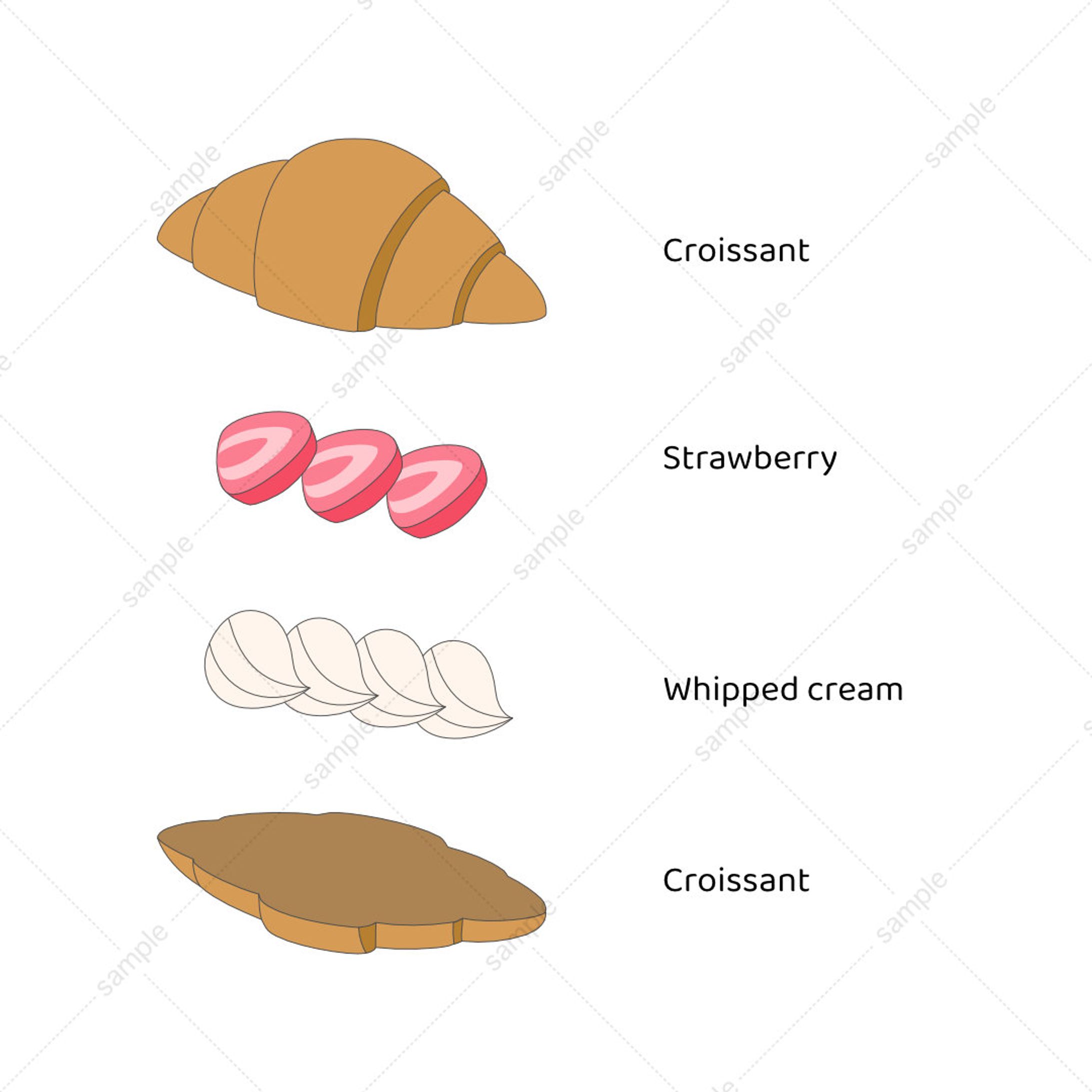 スイーツイラスト（クロワッサン）-1