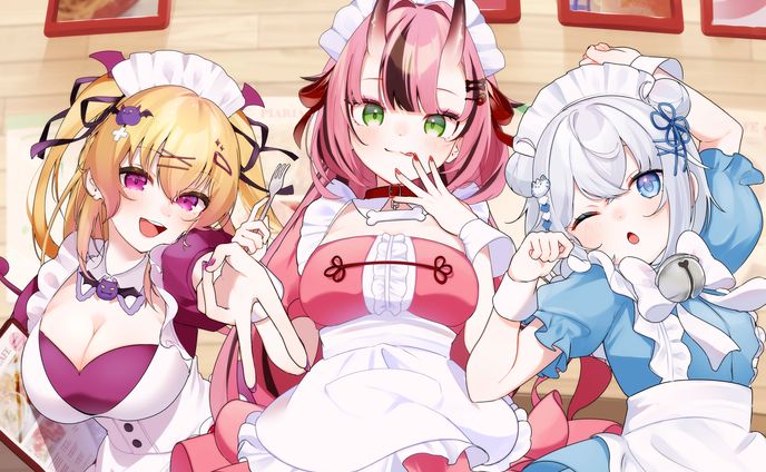 ぴありあさん　コラボカフェ用イラスト