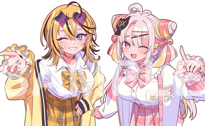 Mixstgirls 成海ミャオ様 雪白キャル様『おねがいダーリン』歌ってみたMVイラスト