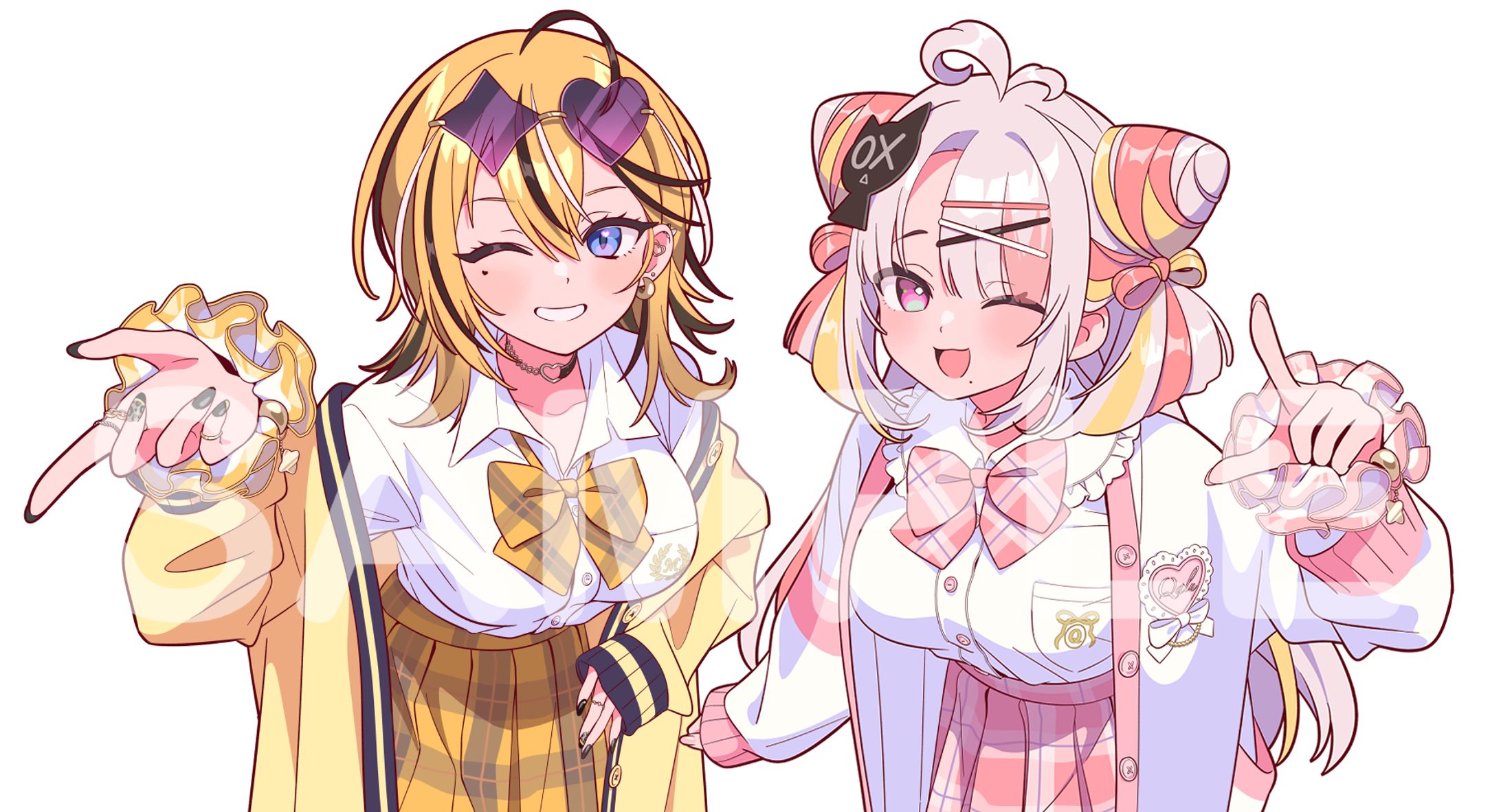 Mixstgirls 成海ミャオ様 雪白キャル様『おねがいダーリン』歌ってみたMVイラスト-1
