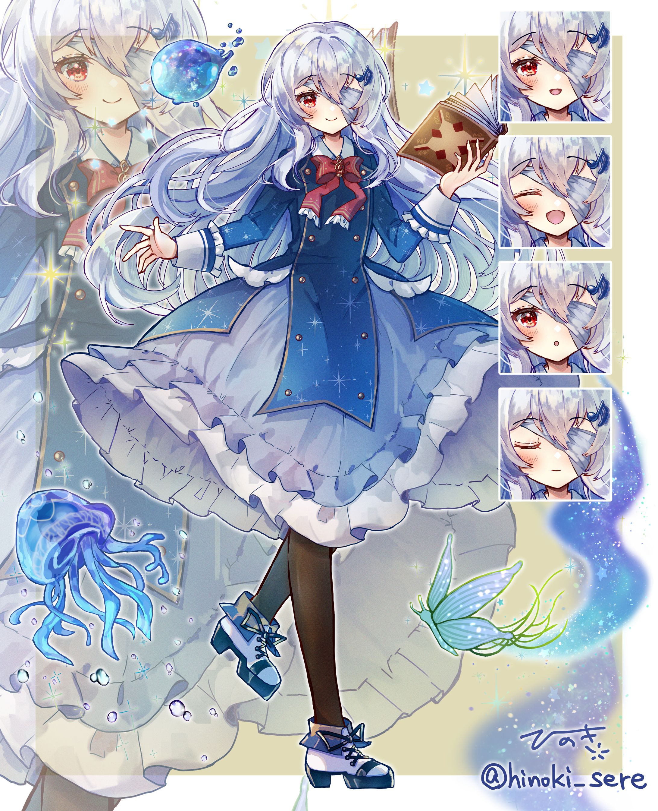 青色クラシカルｘ包帯眼帯少女-1