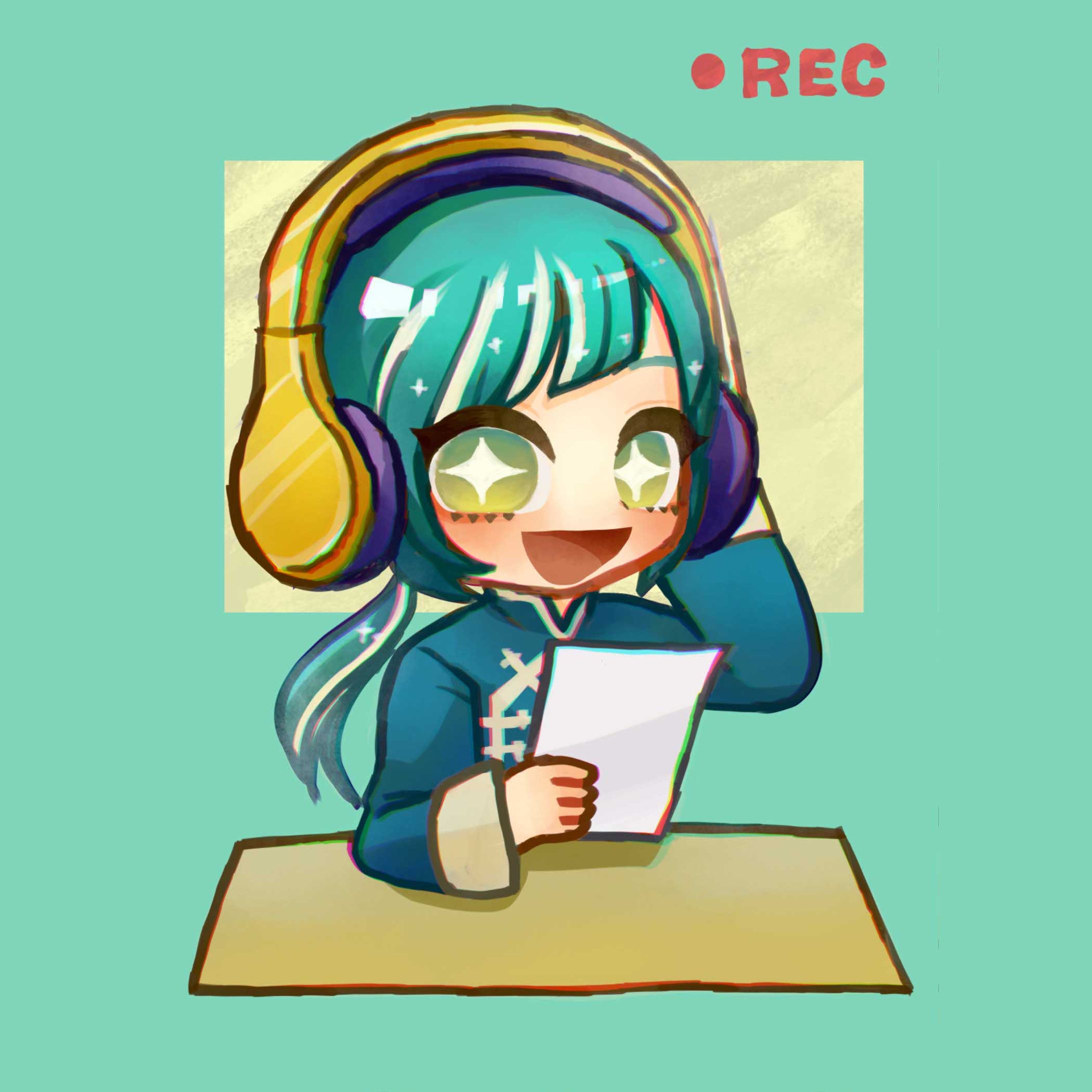 ラジオパーソナリティ風イラスト-1