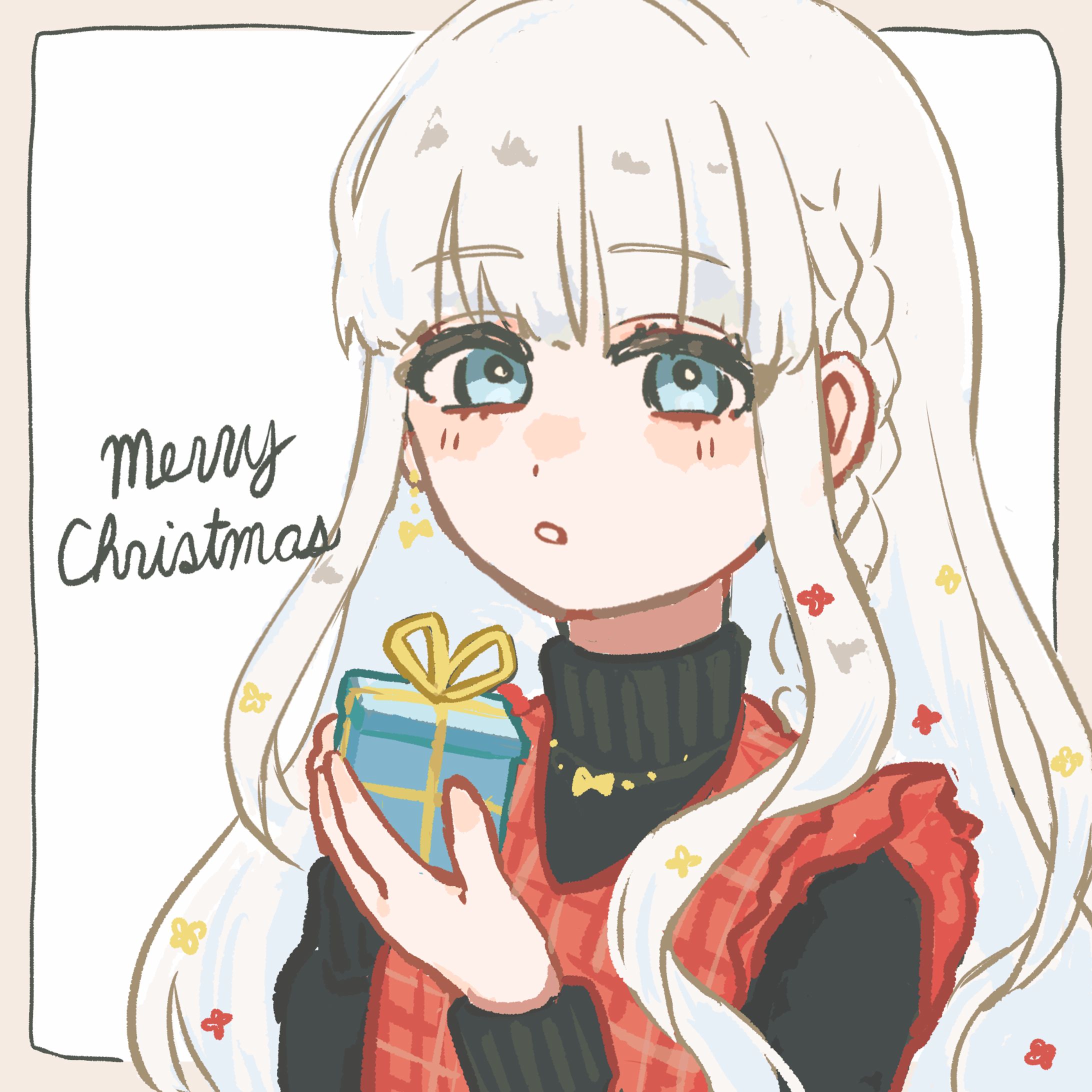 白髪の少女のイラスト-1