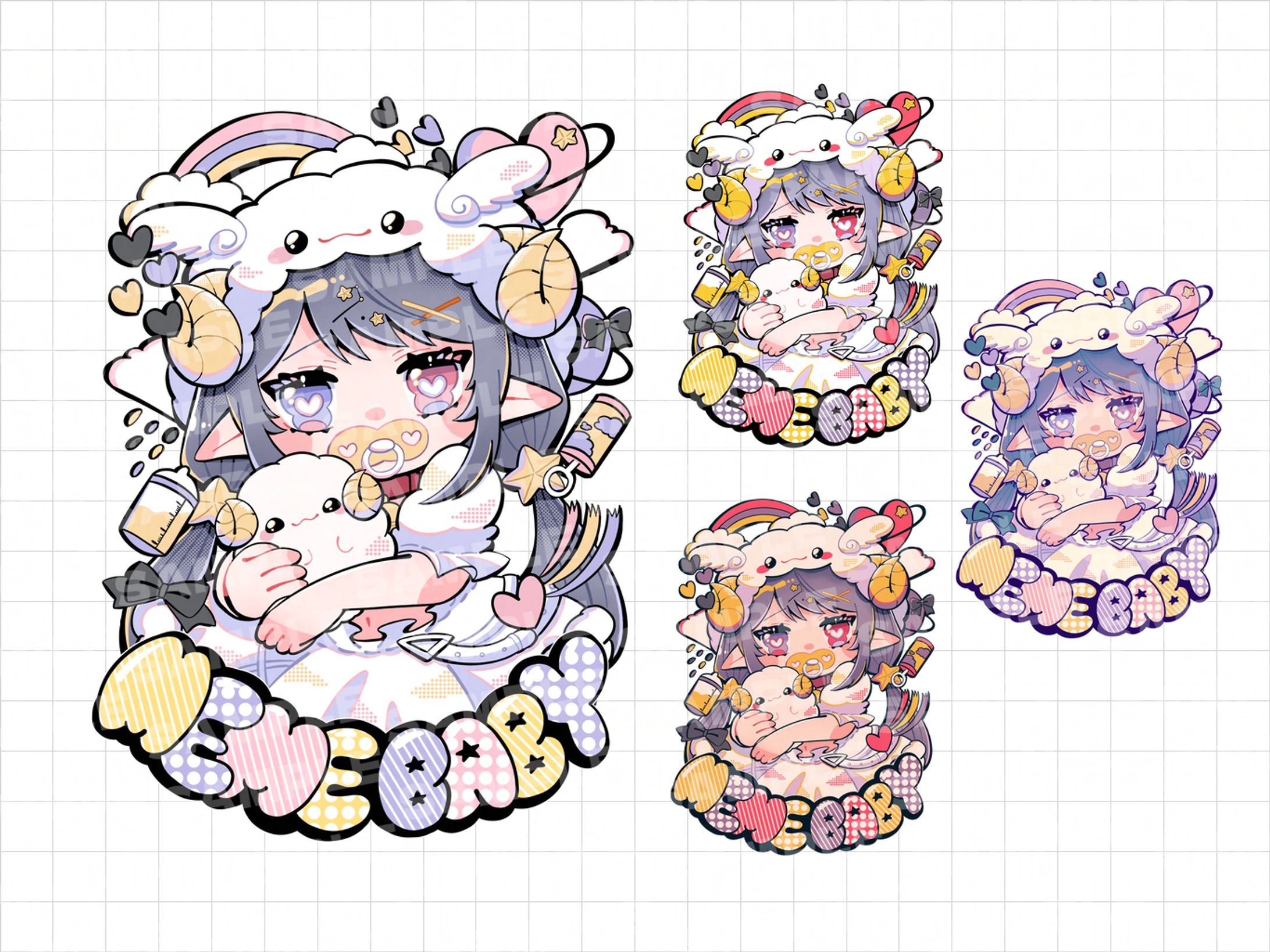【works】Vtuber/子羊めぇめ様【グッズ用イラスト】-1