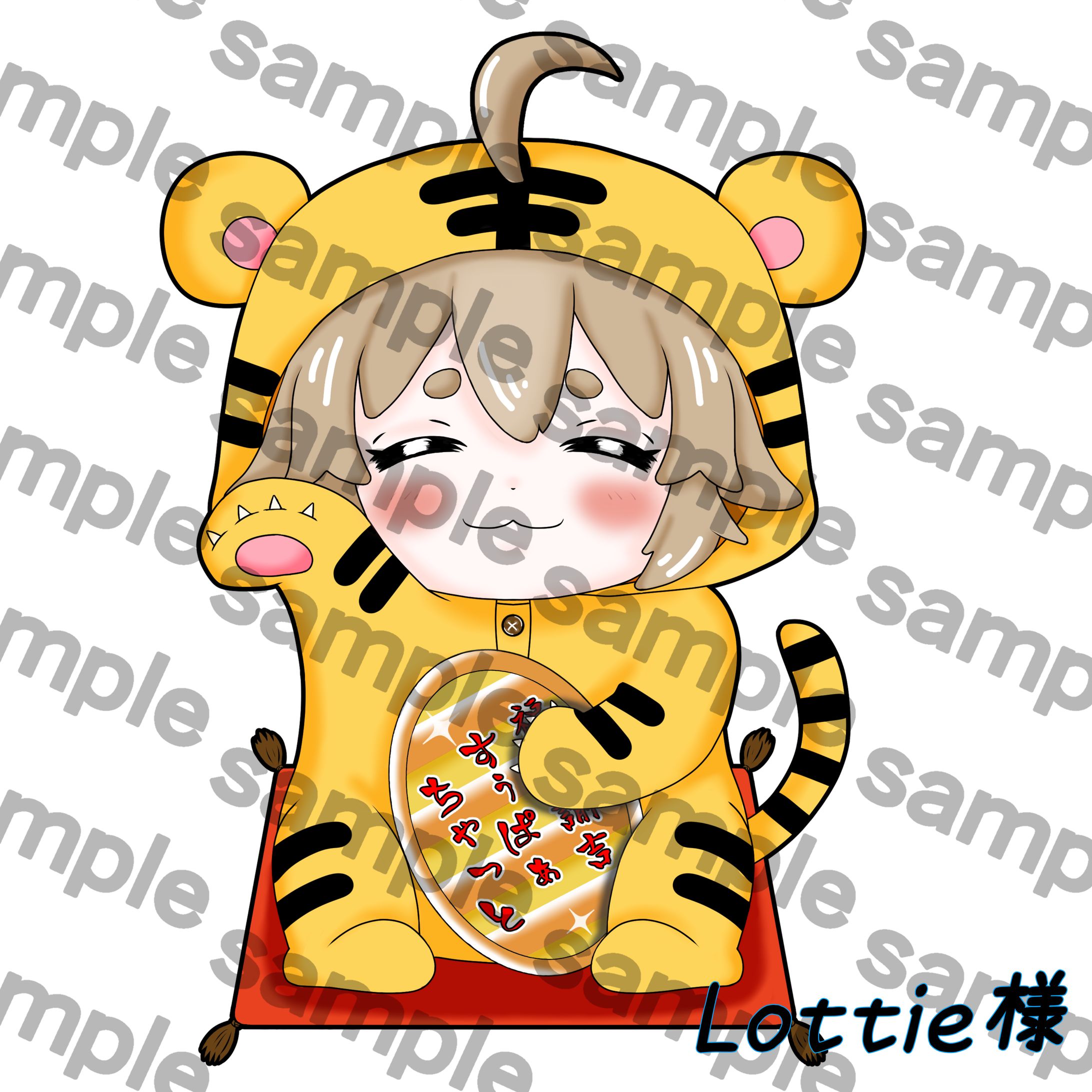 VTuber Lottie様のお正月用イラストを描かせていただきました。-1