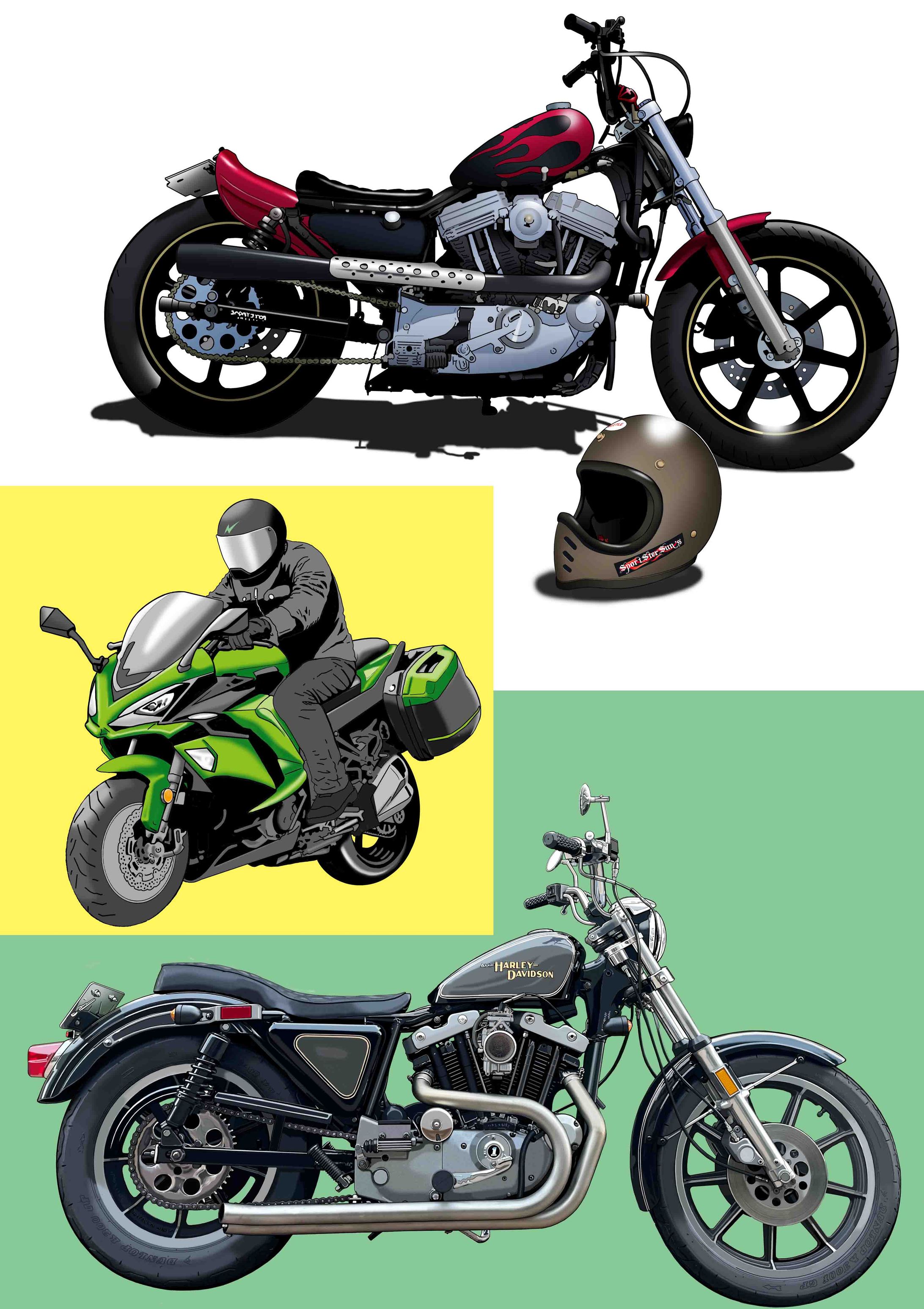 バイクイラストサンプルＡＢ－Ｅ-1