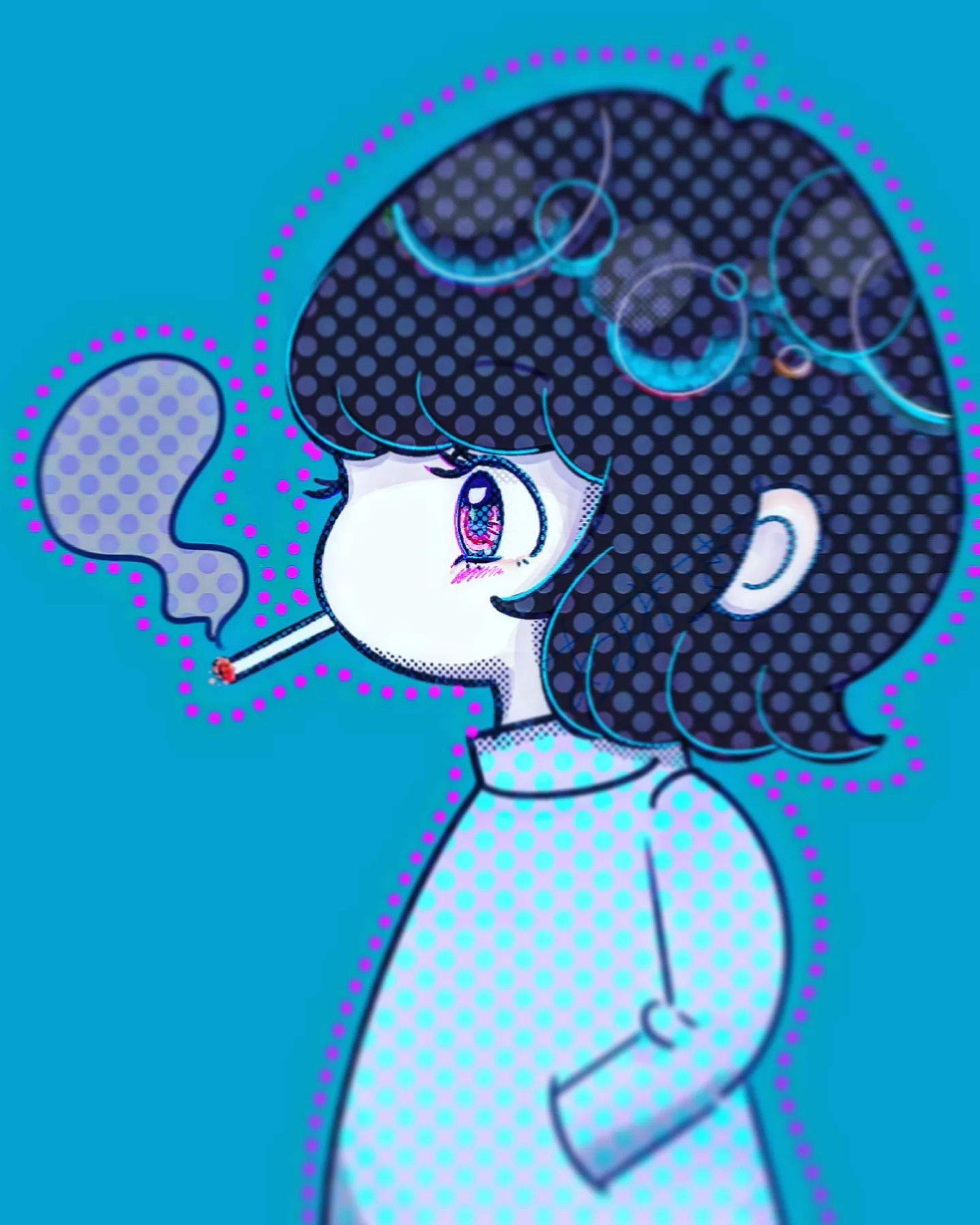 smoking girl🚬
#Illustration 
#procreate 
#digitalart-1