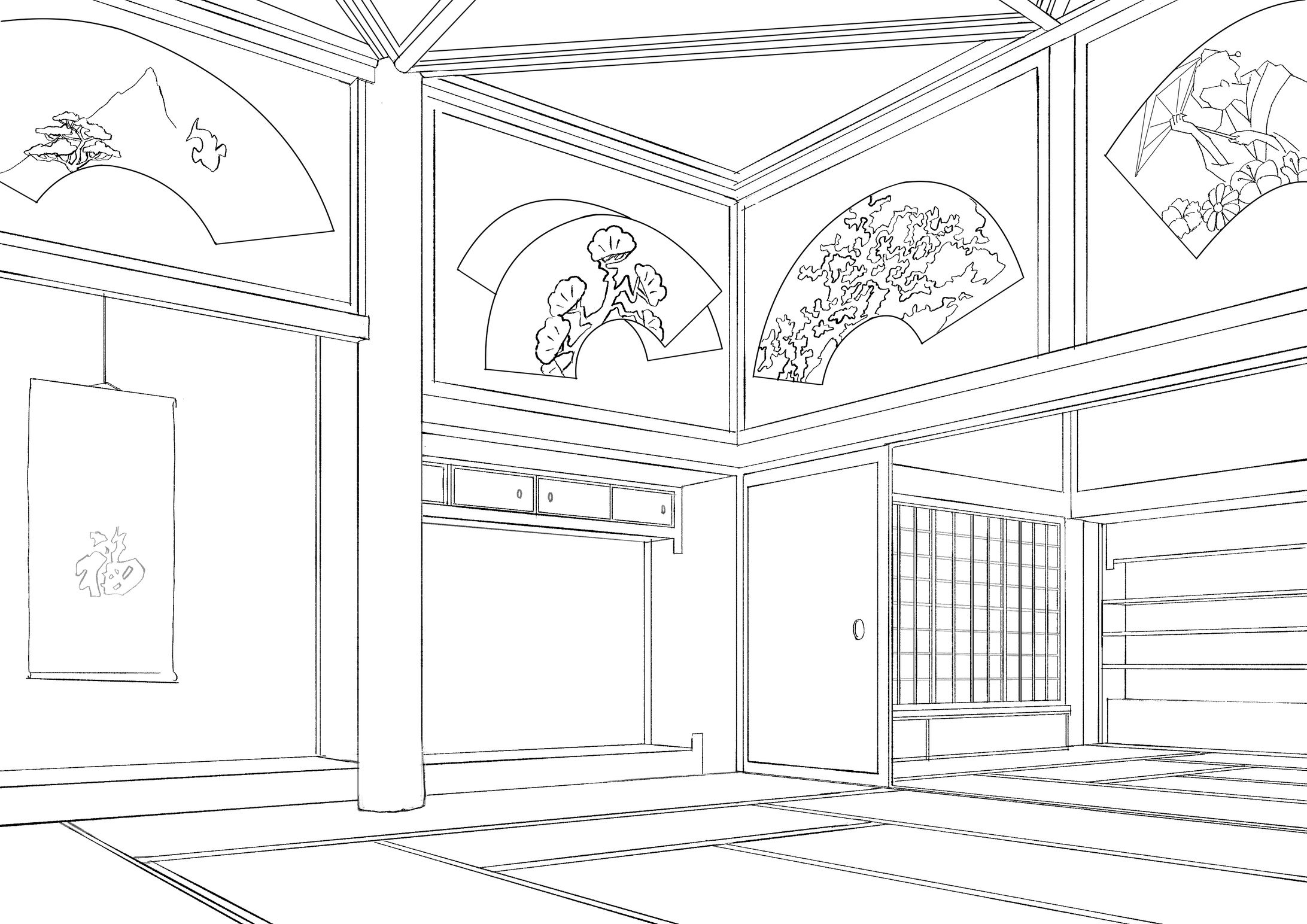 背景　線画-1