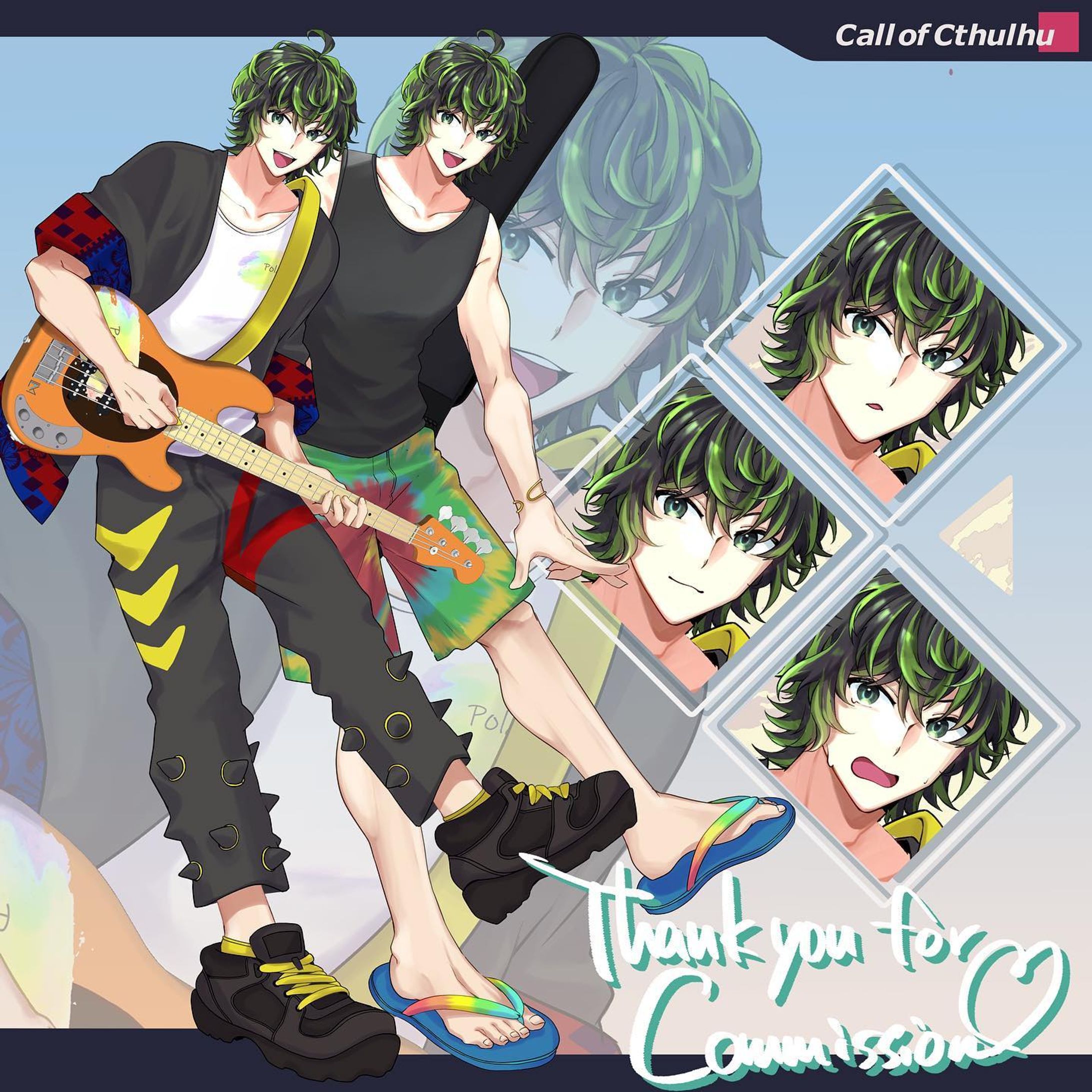 Thank you for commission！

誰がロックを殺すのか　HO1のお兄さんをご依頼いただきました！
演奏差分と小物差分込みで色々遊ばせていただけて楽しかったです〜！
ありがとうございました🎸

#trpg #立ち絵 #CoC #イラスト #コミッション受付中-1