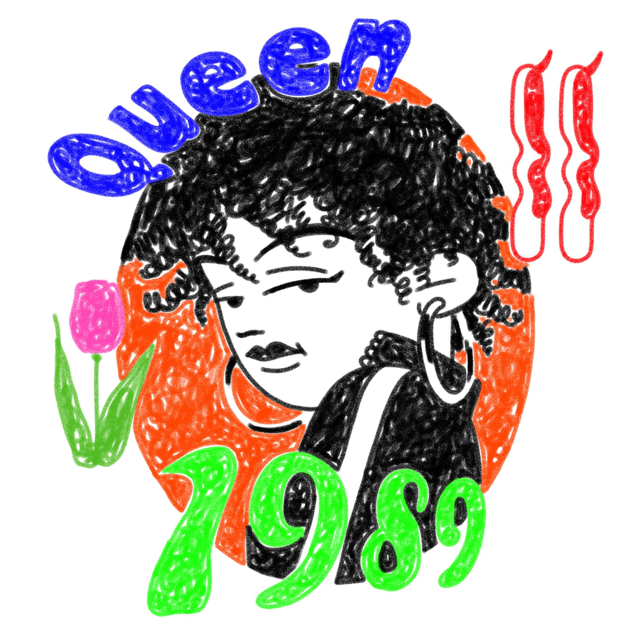 90年代風の女の子のイラスト-1