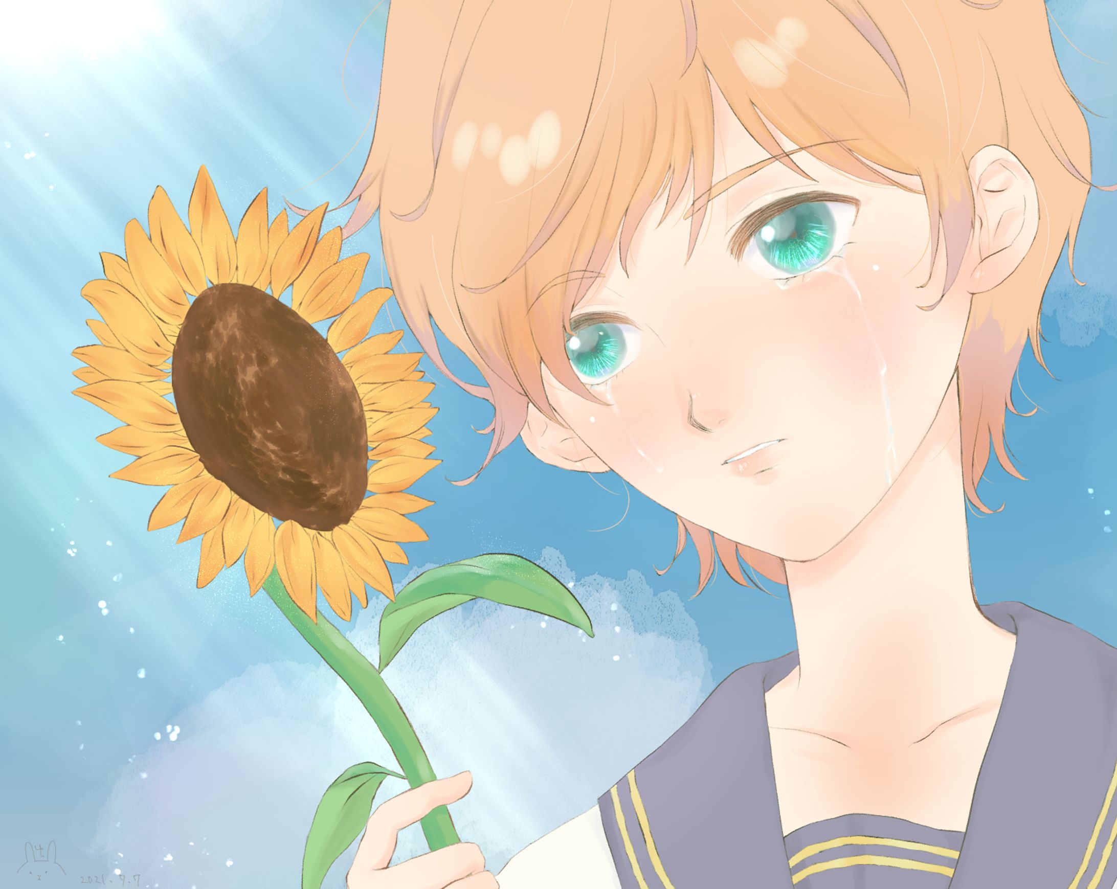ひまわりと少年-1