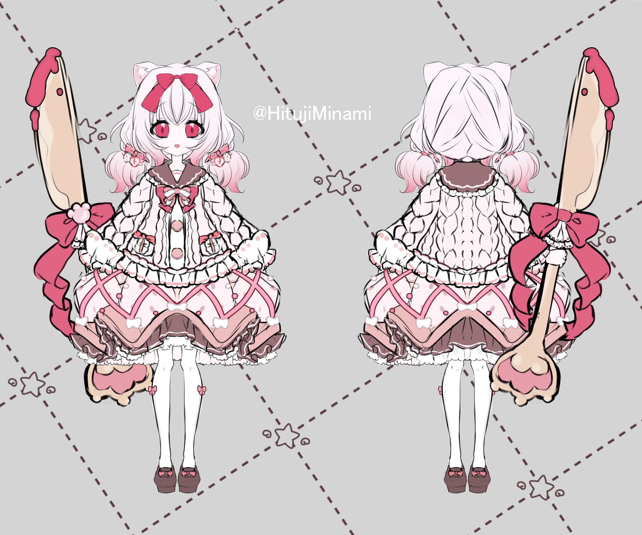 【デザイン】アルビノイチゴタルトにゃん-1