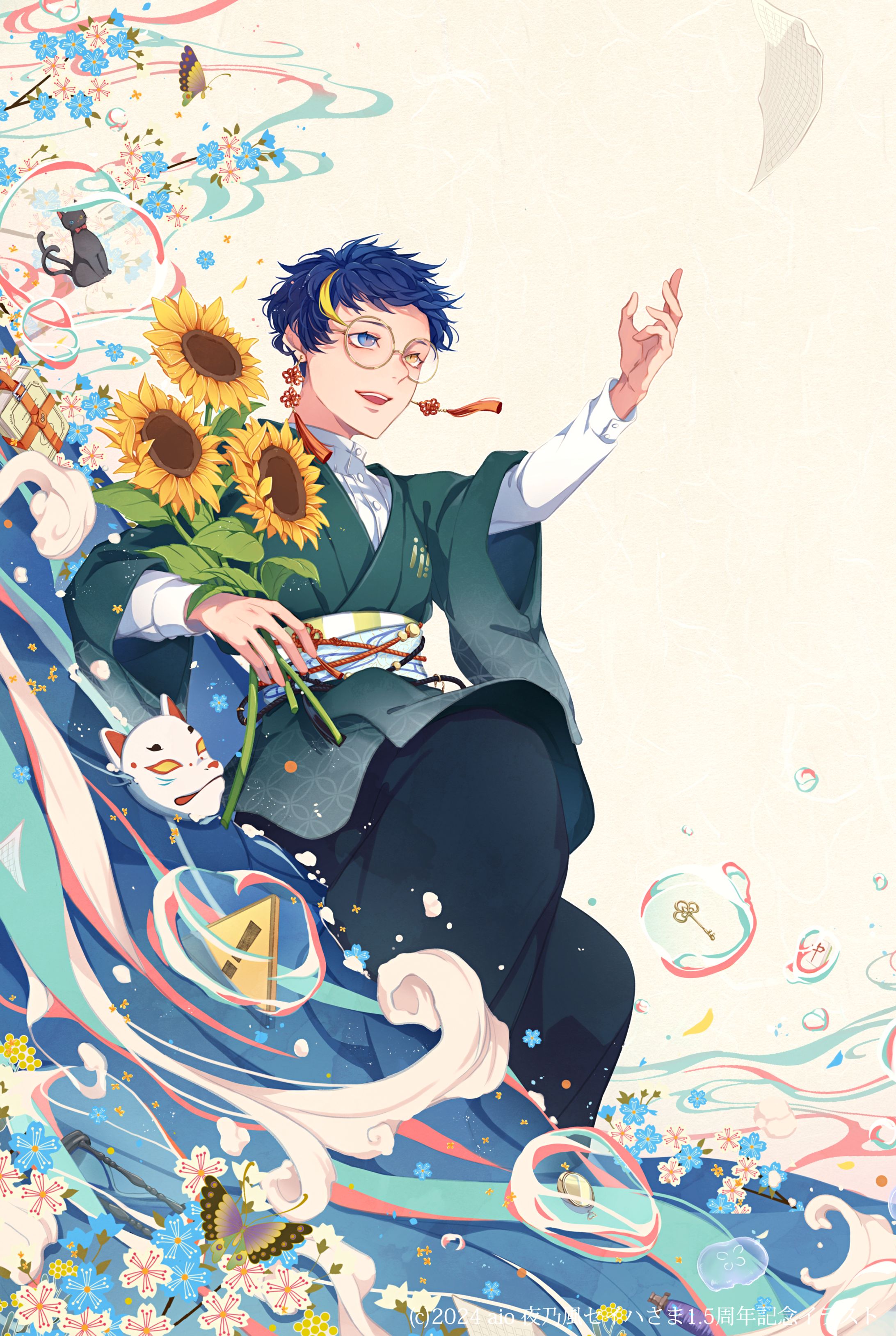 【お仕事】夜乃風セイハ1.5周年記念イラスト-1