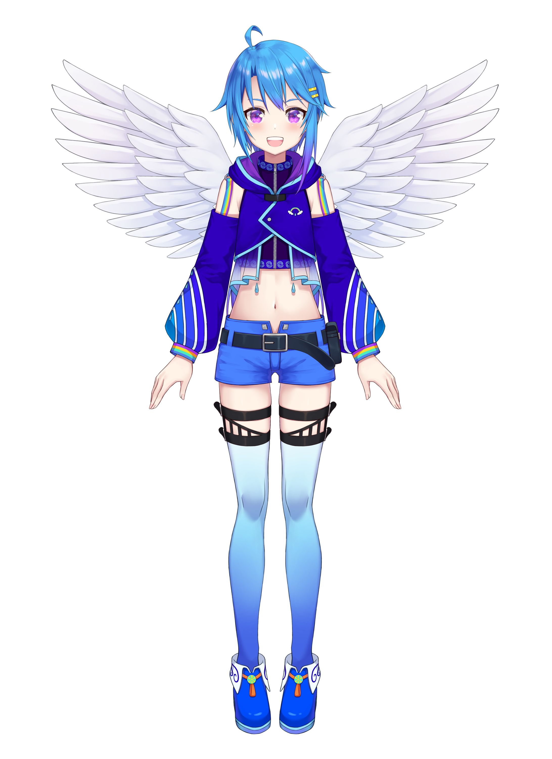 【Vtuber立ち絵】蒼藍アオVer.1　＋キービジュ、三面図、等身大パネル、周年絵-1