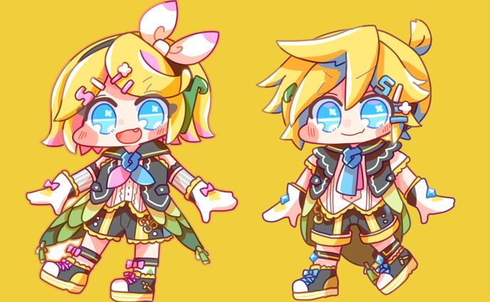 MIKUcrossing鏡音リンレンデフォルメイラスト