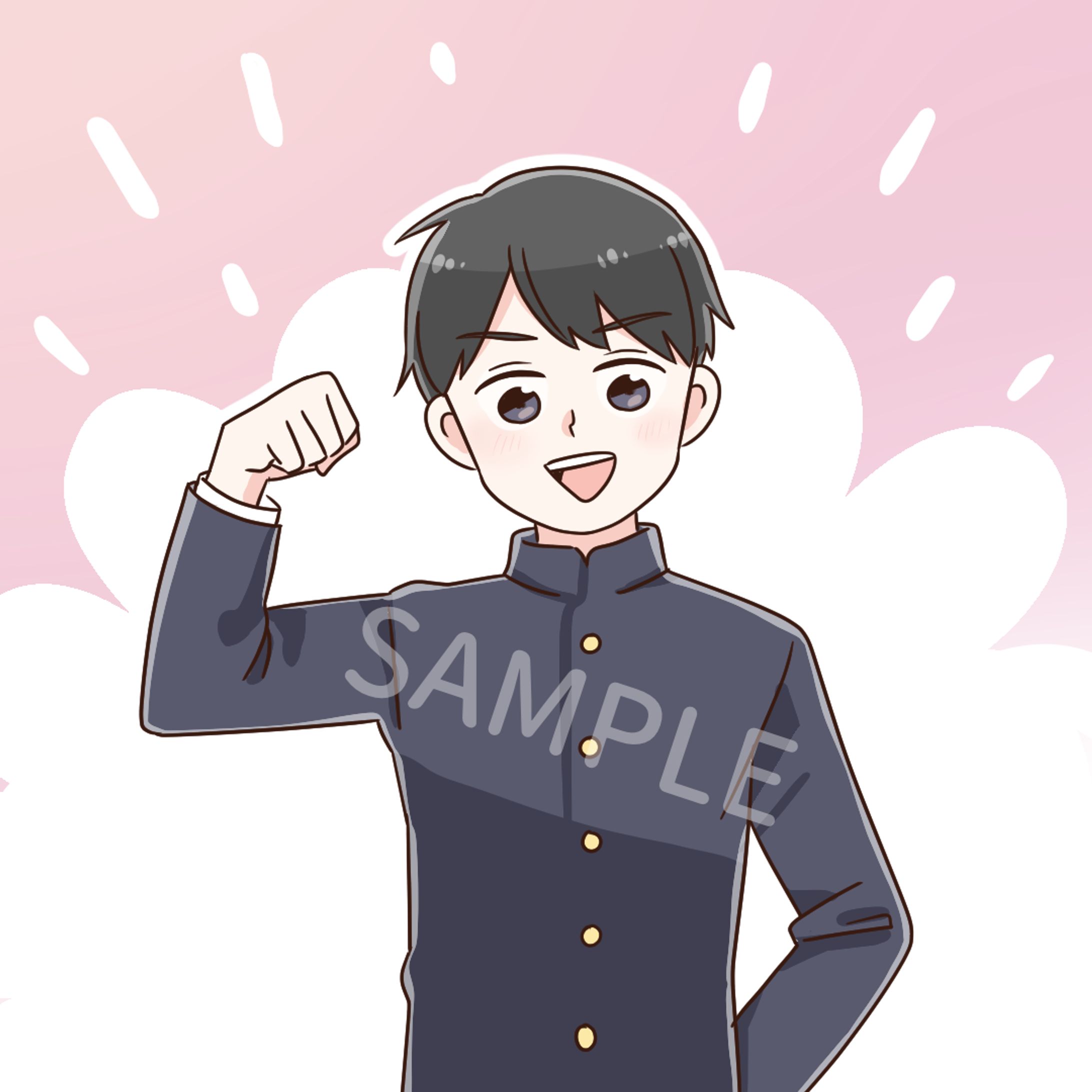 【サンプルイラスト】男子中学生-1