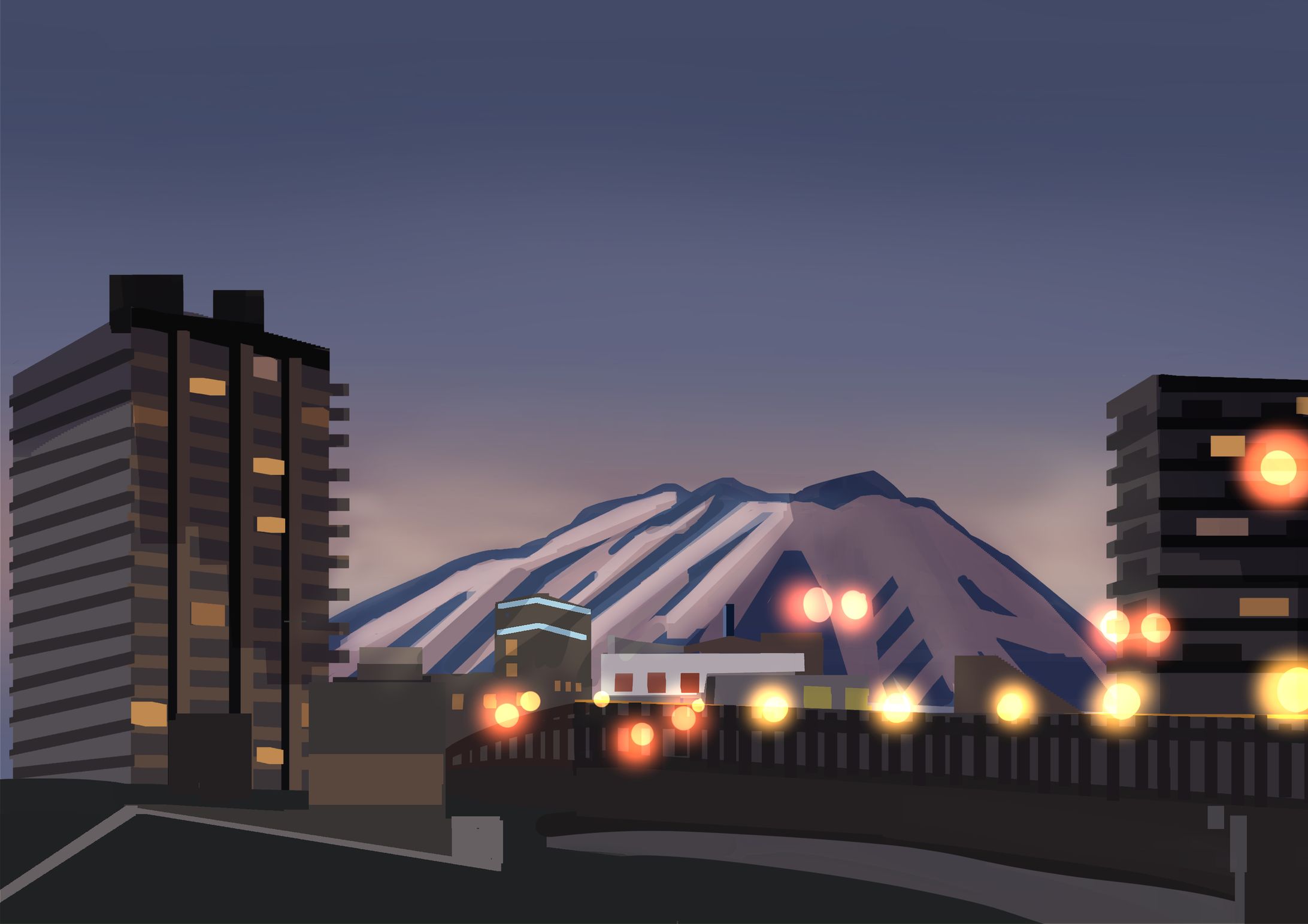 岩手山夕暮れ-1