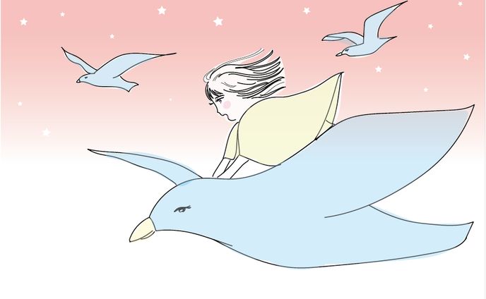 妖精シリーズ　鳥の背中に