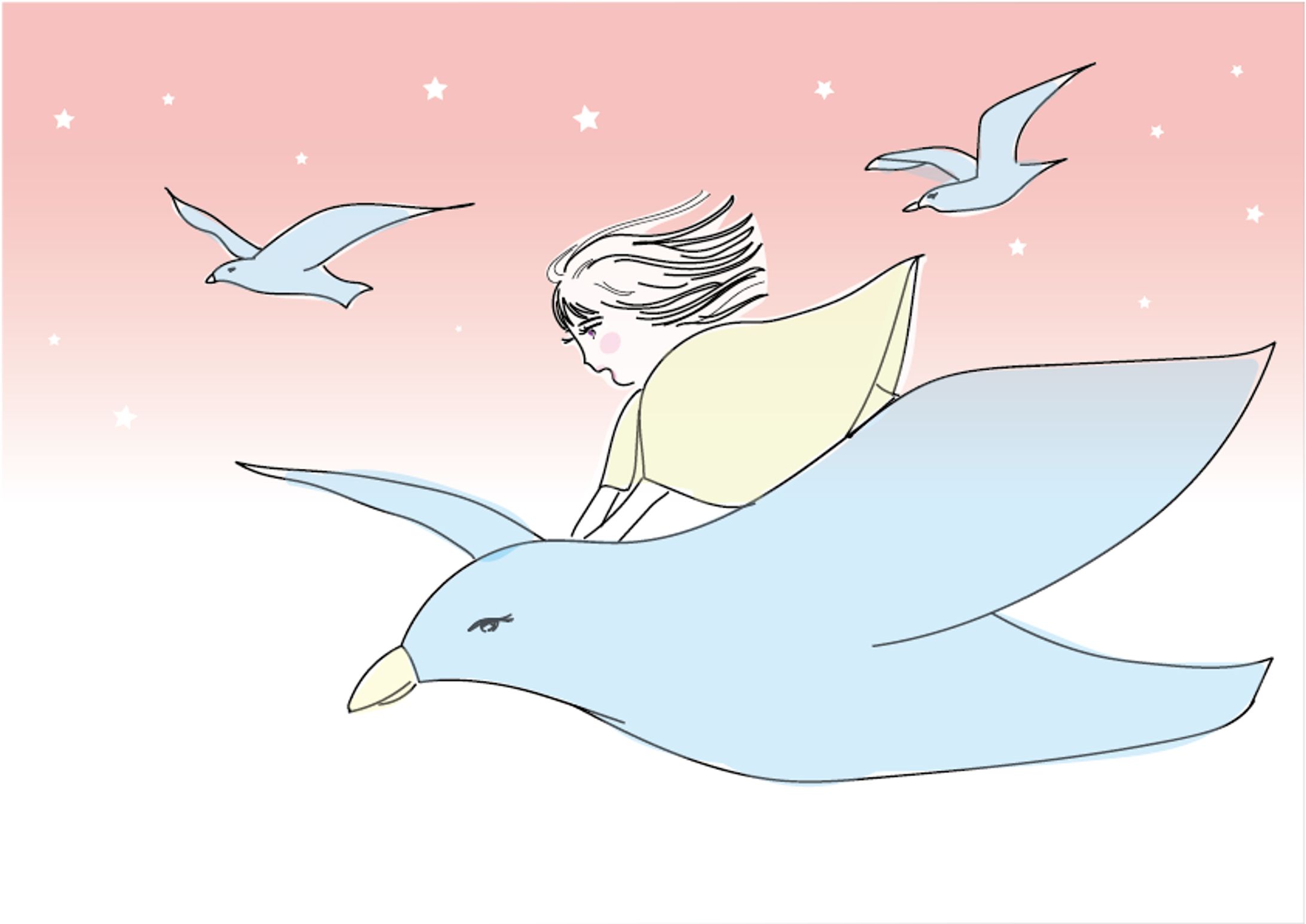 妖精シリーズ　鳥の背中に-1