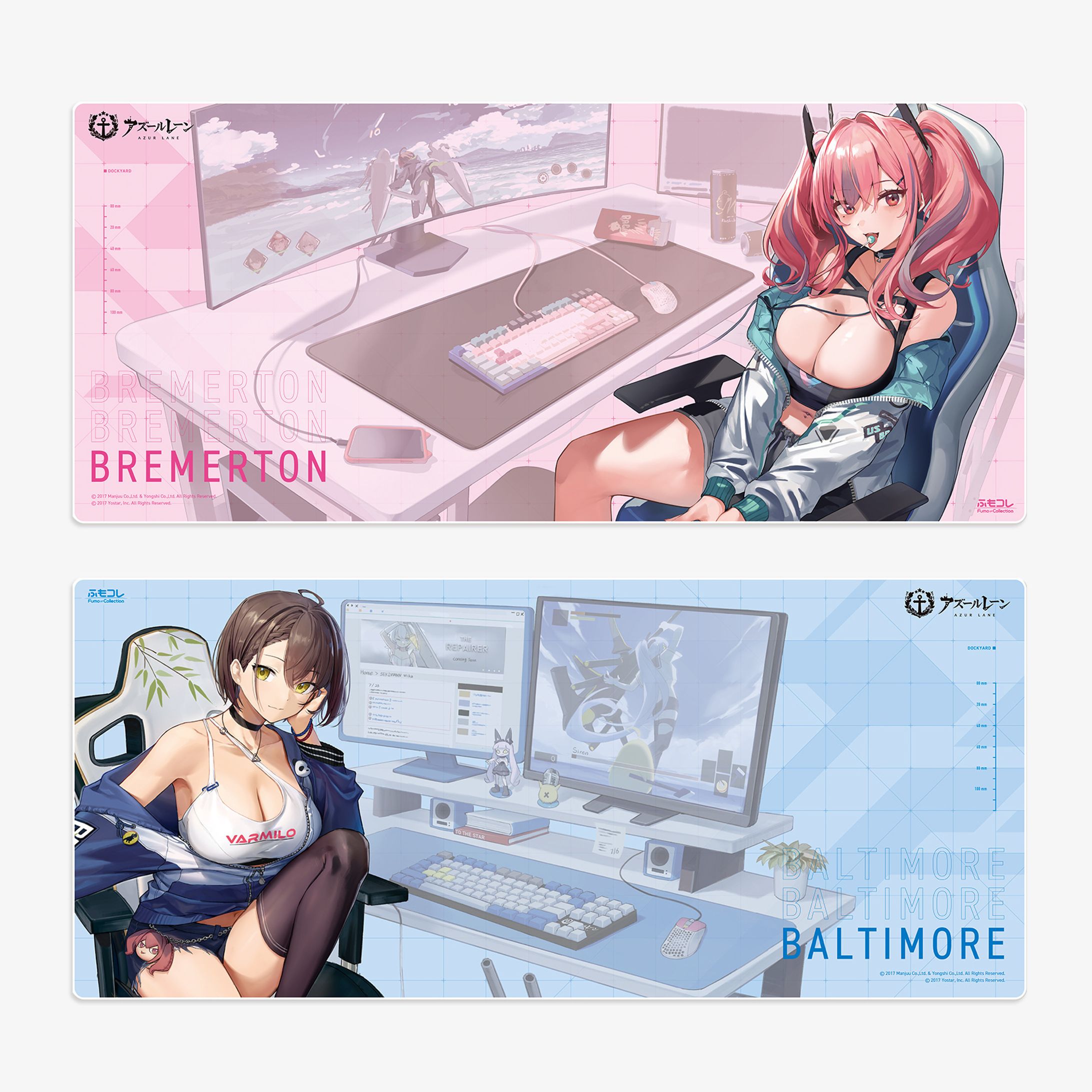 アズールレーン×ふもコレ　ブランケット／マウスパッド-1