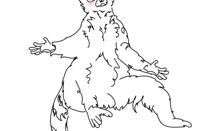 Sitting ring-tailed lemur