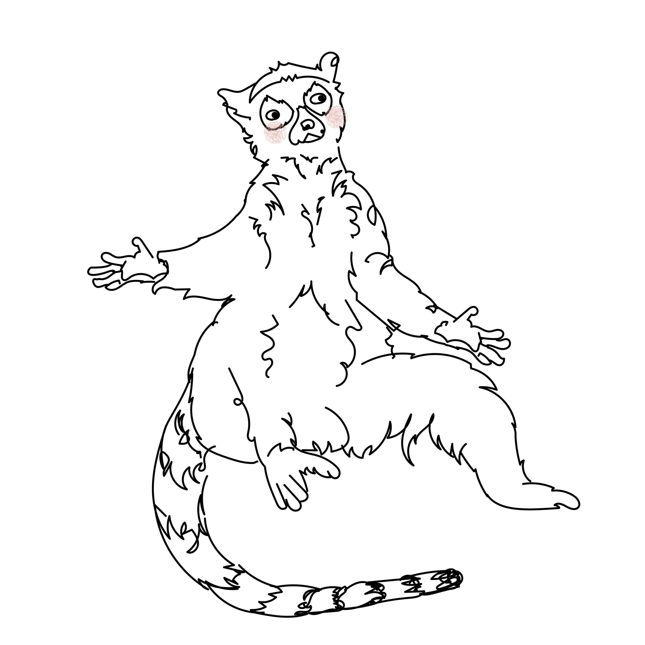 Sitting ring-tailed lemur-1