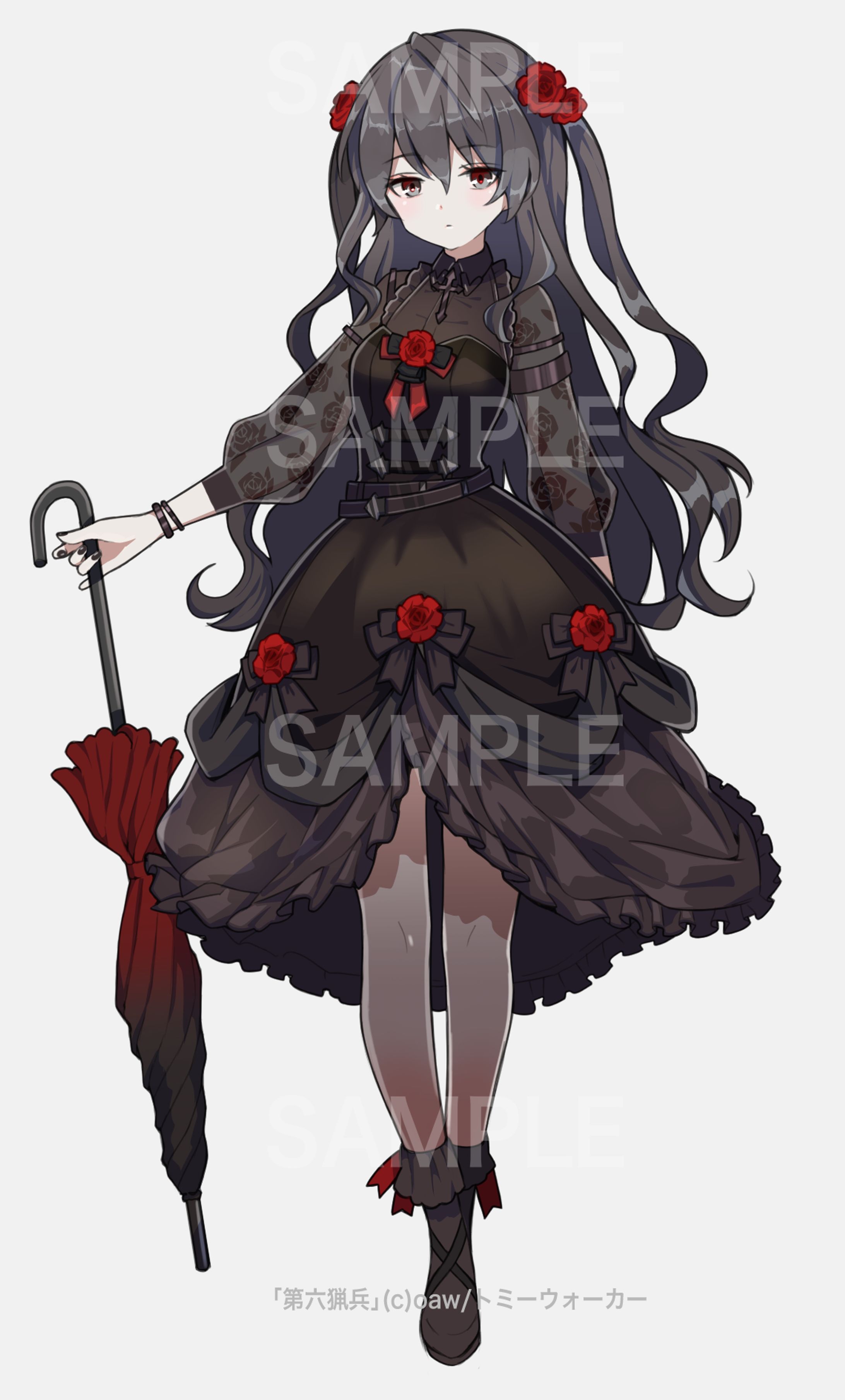 ゴスファッションの女の子の立ち絵-1