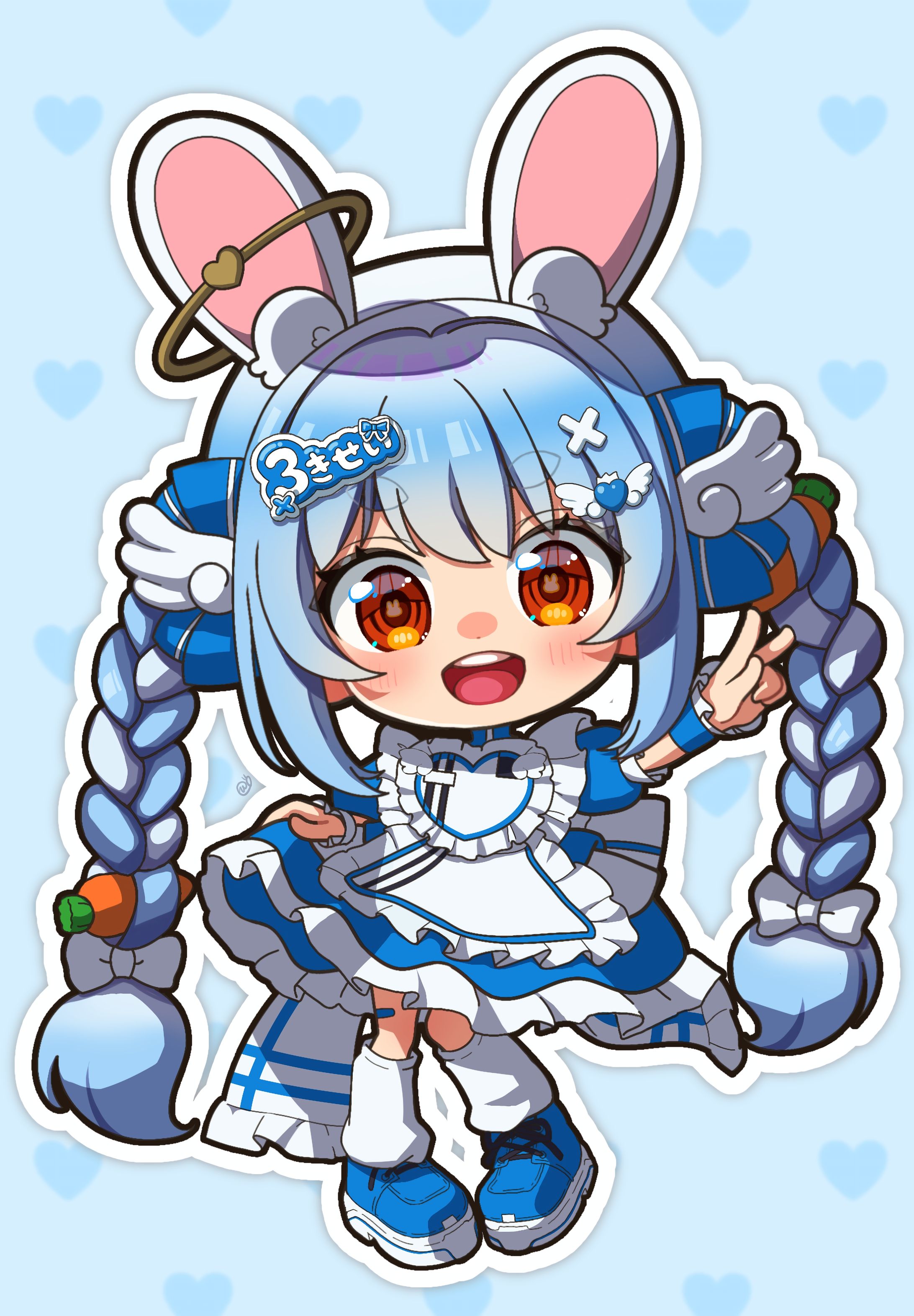 ミニキャライラスト｜兎田ぺこらちゃんFA-1