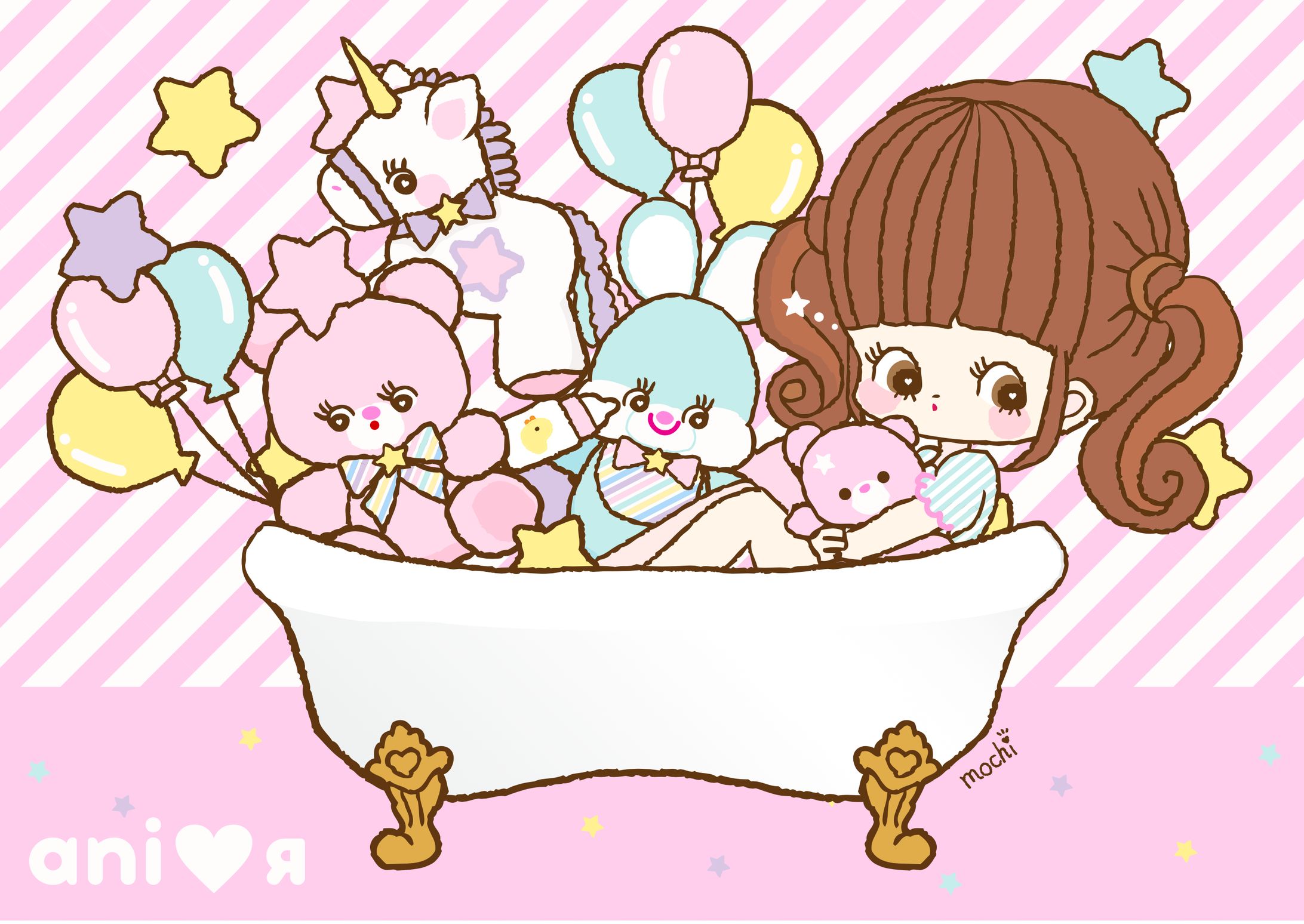 名古屋のファンシーな雑貨屋さん ani♡R 様／グッズ用イラスト（2018）-1