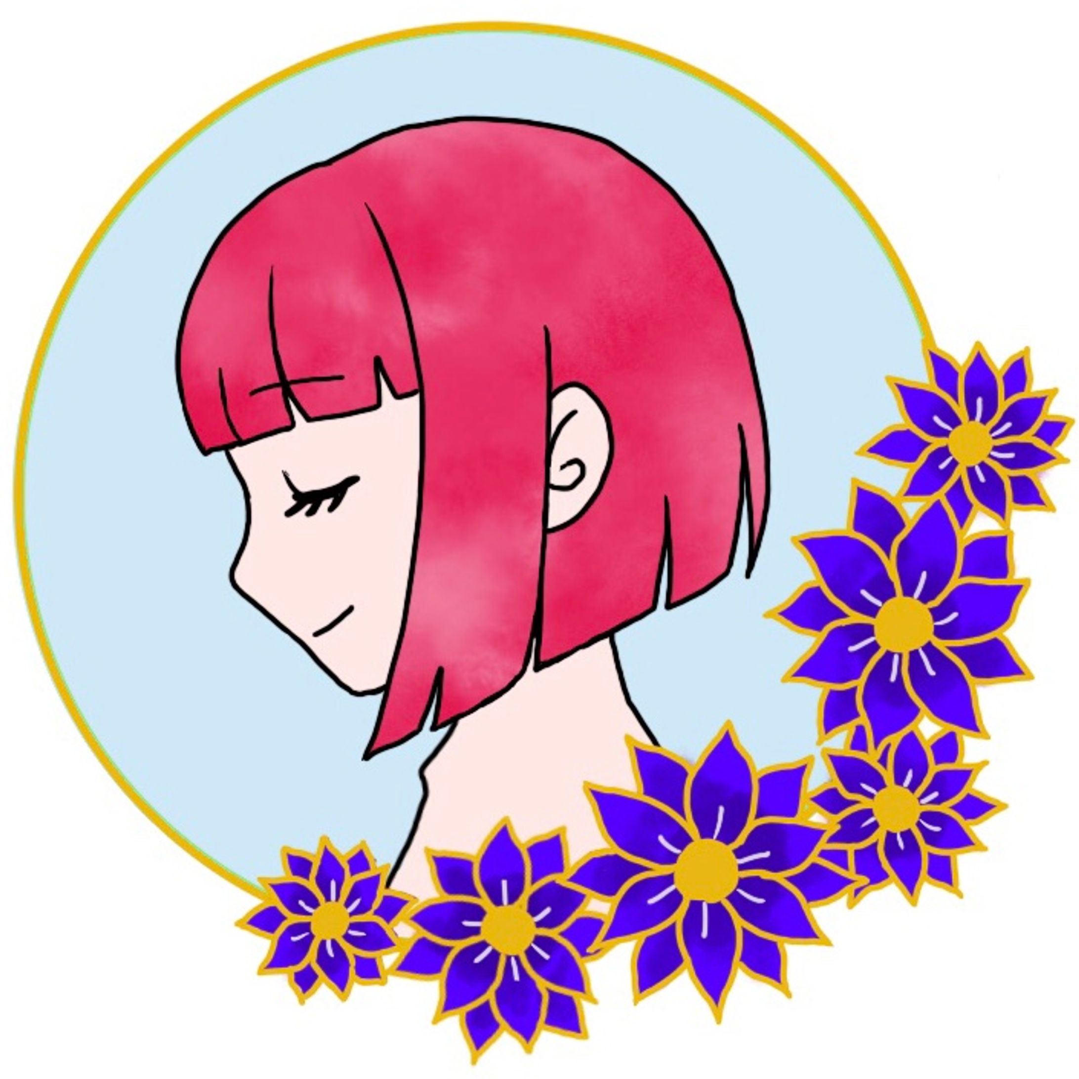 レトロな絵柄の女の子-1