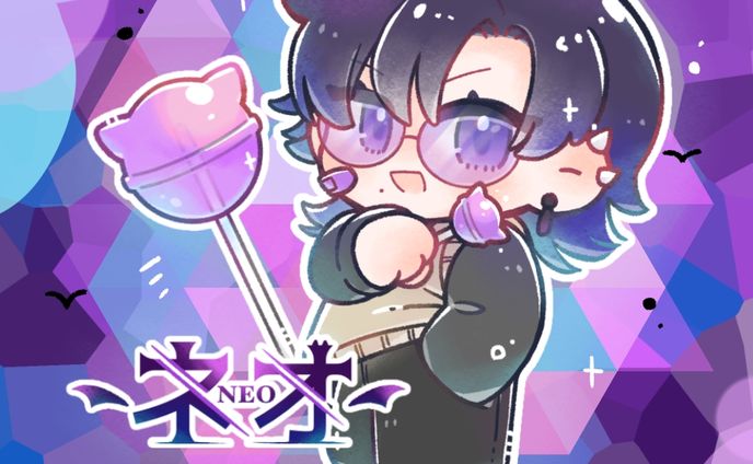 つきねこのらき様/全身イラスト 飾り物