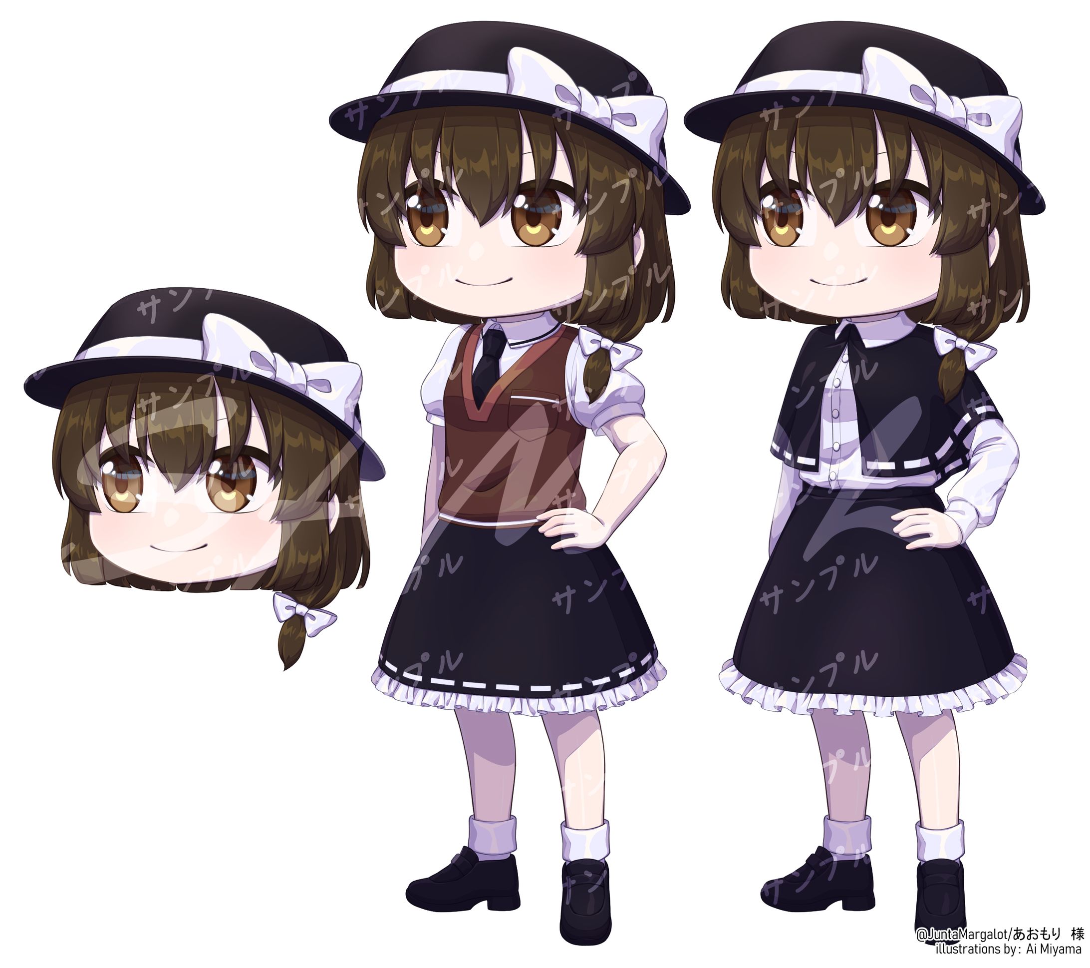 宇佐見蓮子ちゃん3頭身立ち絵ver.5【ポーズ/表情差分追加】-1