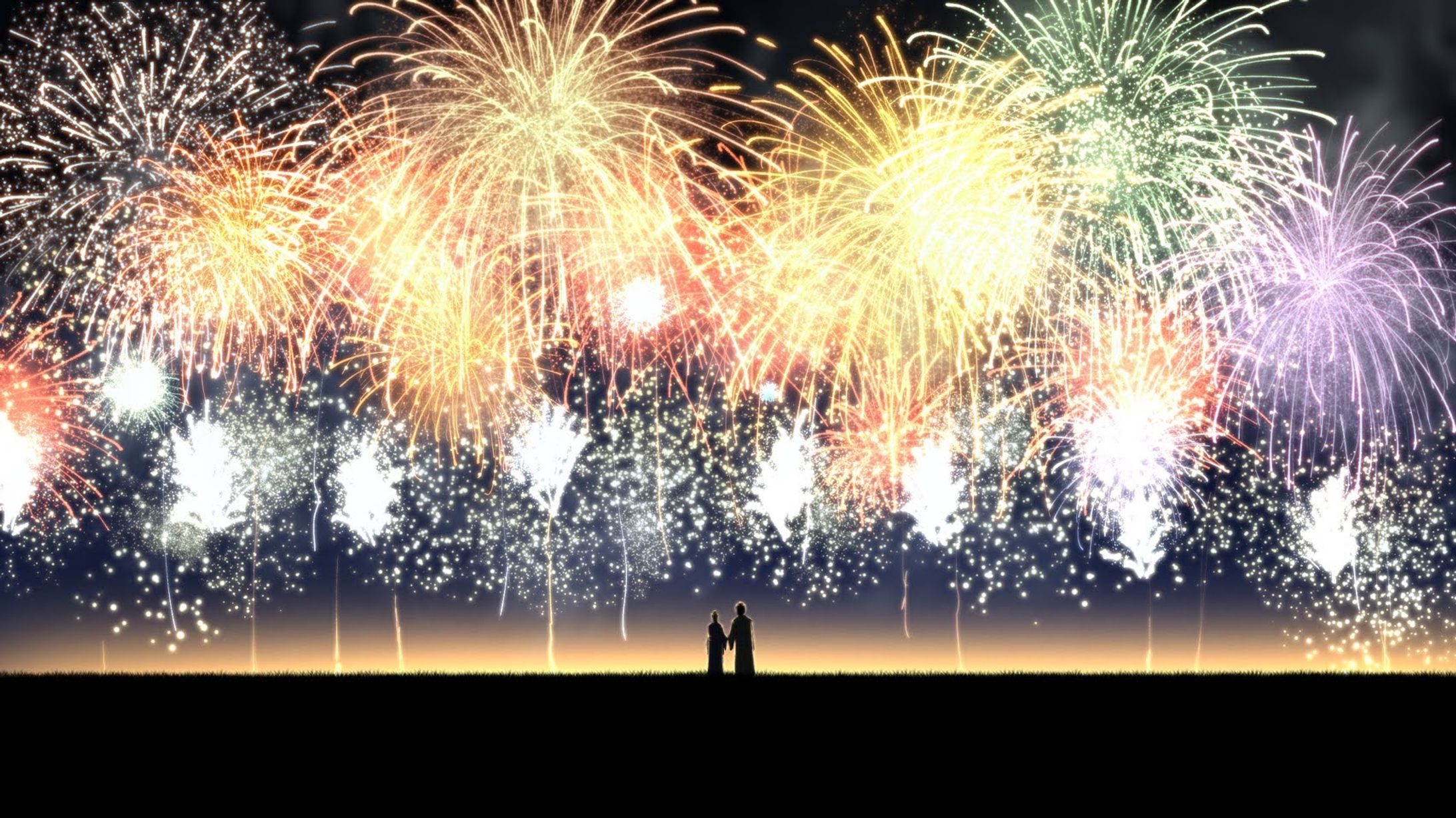 風景イラスト 花火大会-1