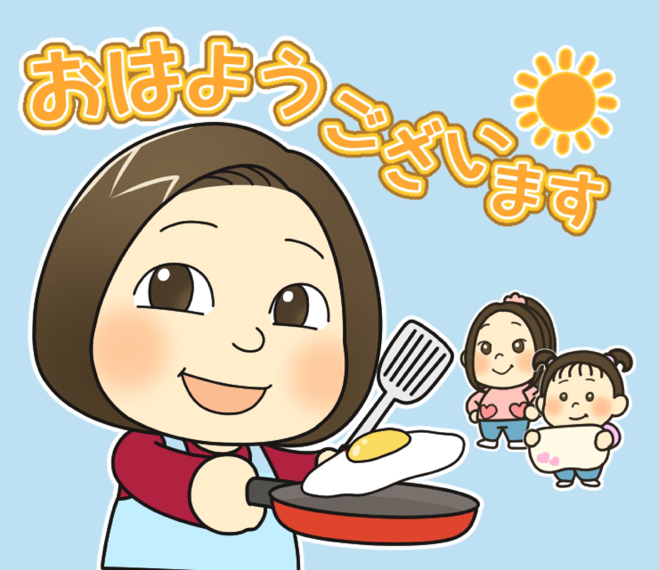『がんばるママ』LINEスタンプ＆似顔絵-1