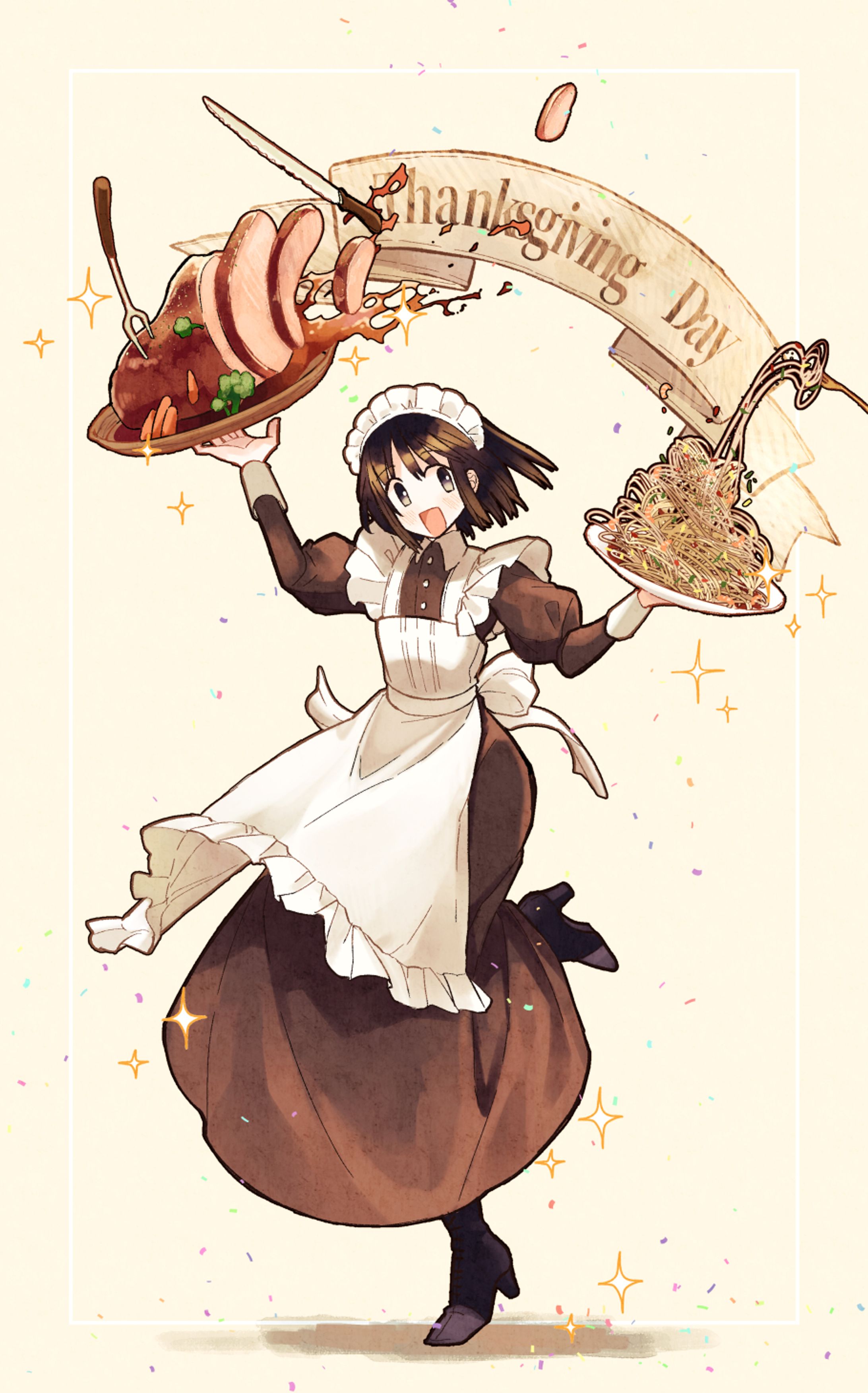 サンクスギビングデー大忙しのメイドさん-1