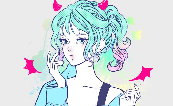ステンドグラス、girl