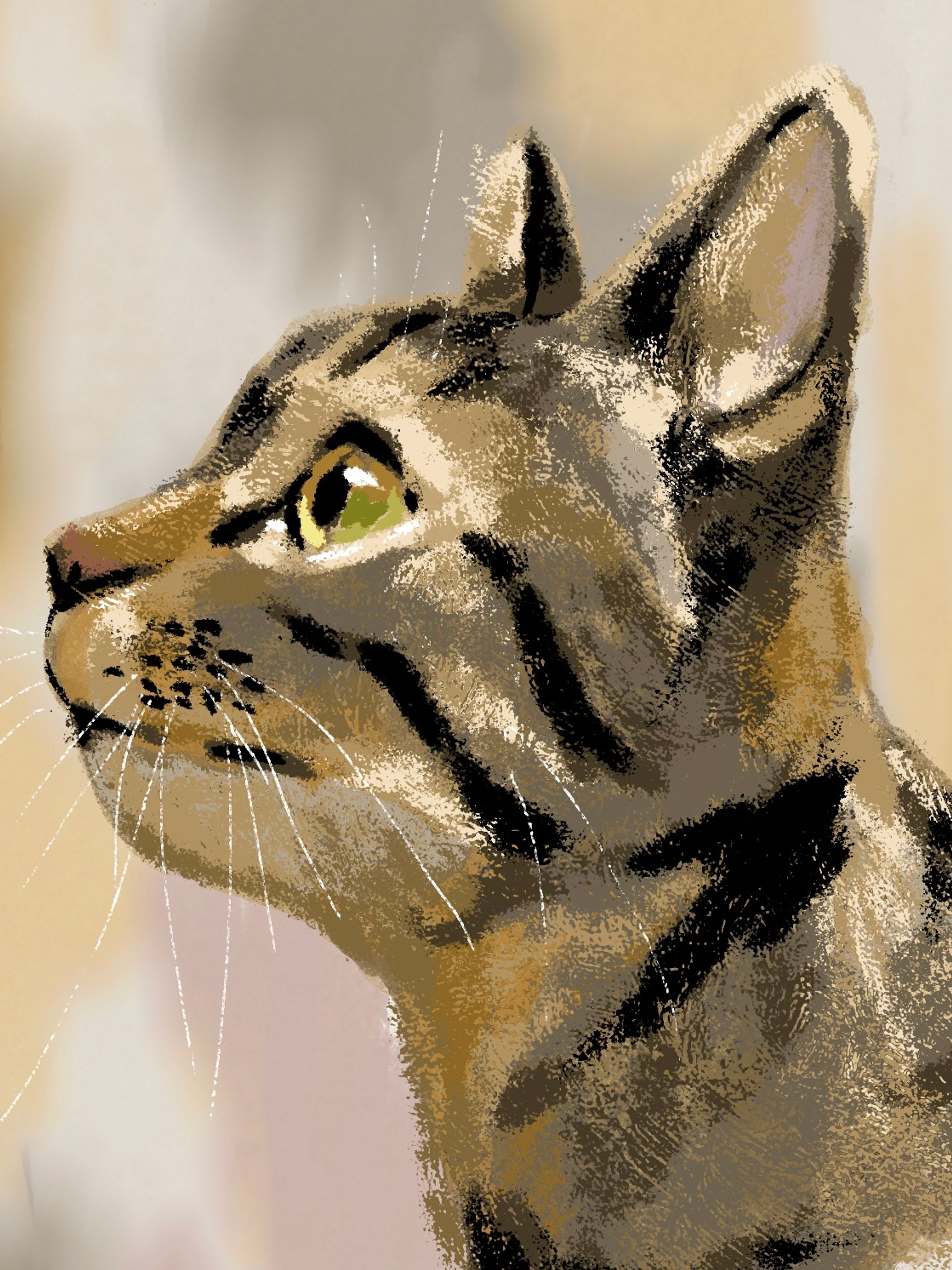 猫の絵④木炭風-1