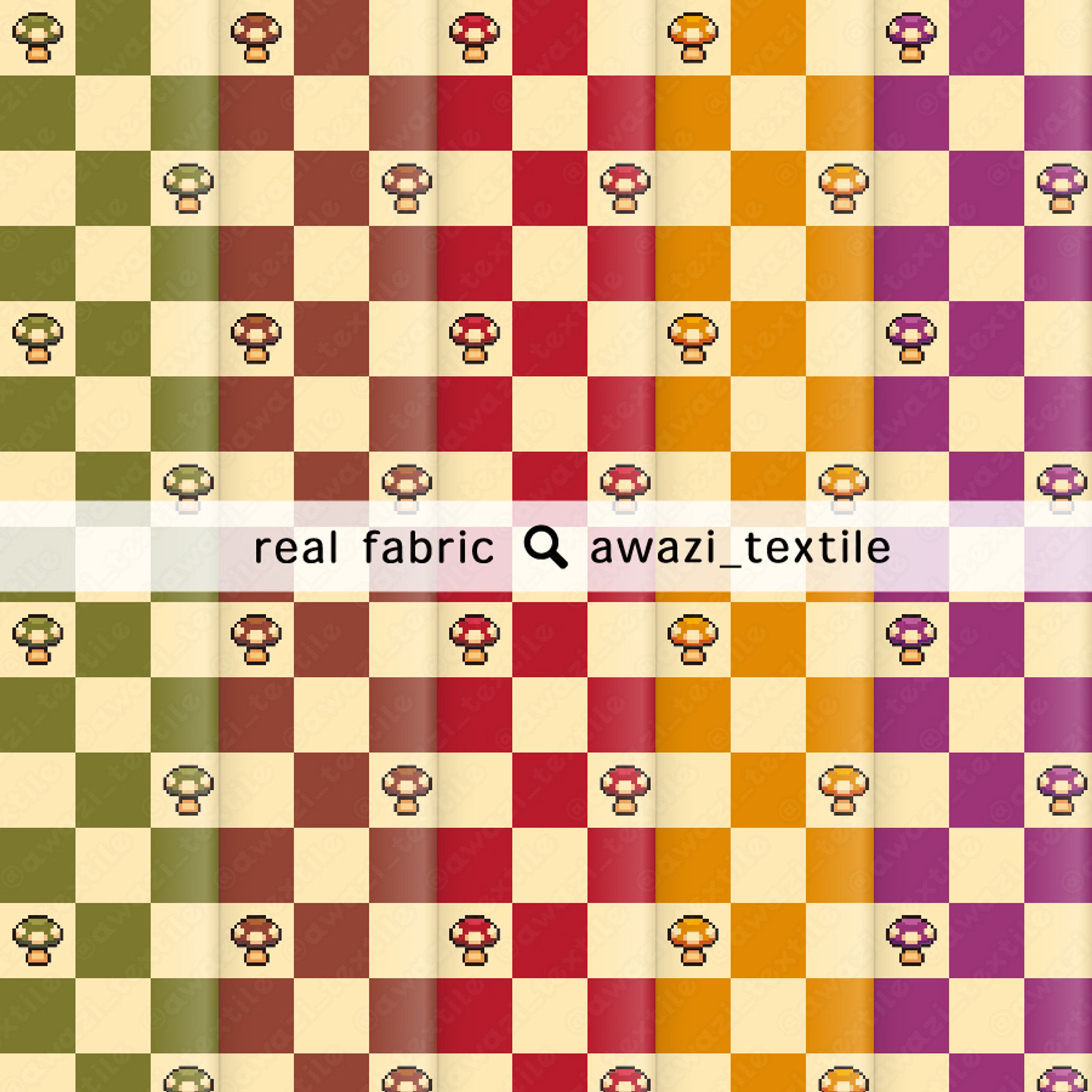 格子柄ときどきキノコ-1