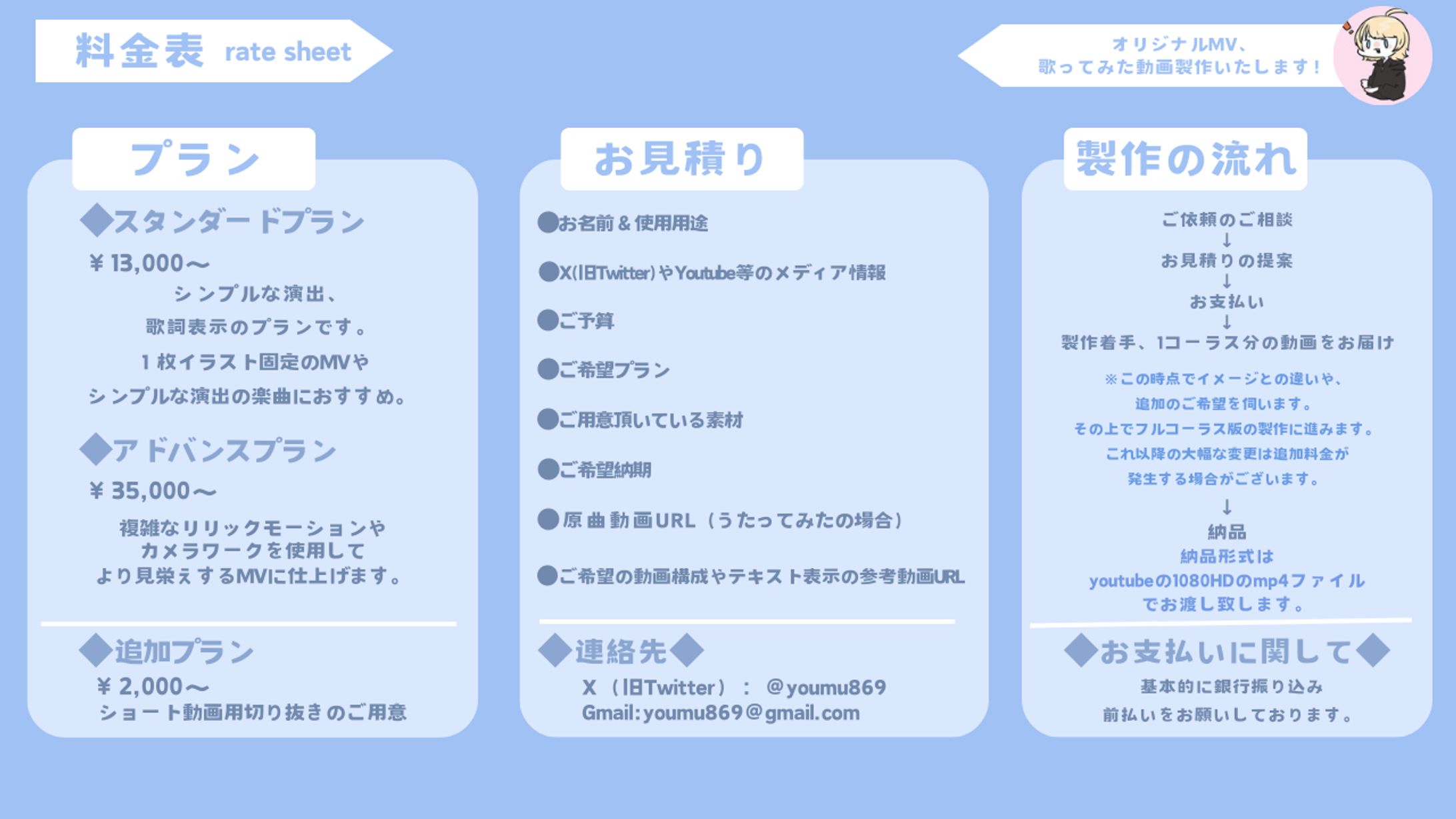 料金表（MV製作、歌みた動画）-1