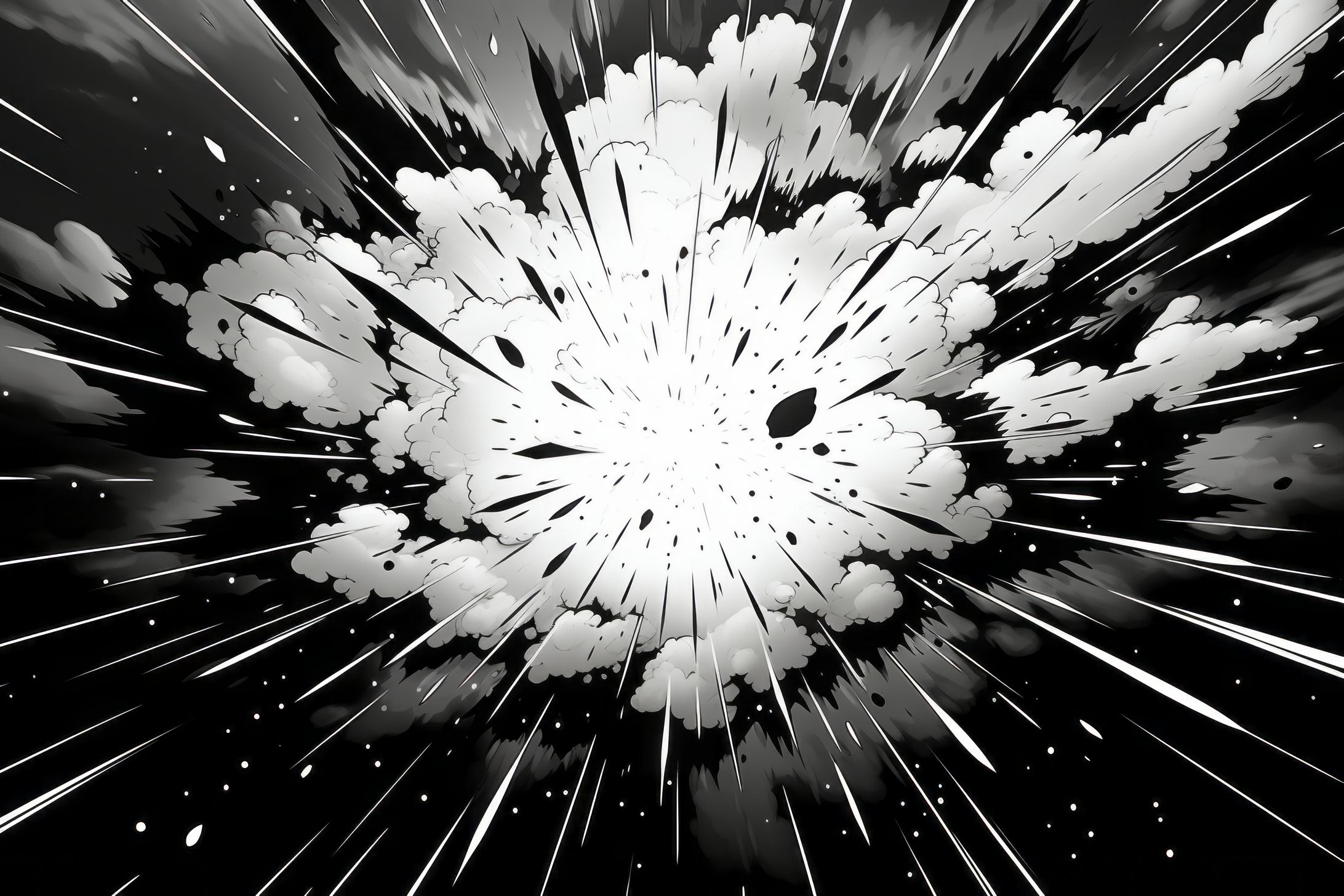 エネルギーの爆発を描いた漫画・コミック的アート画 AI生成-1