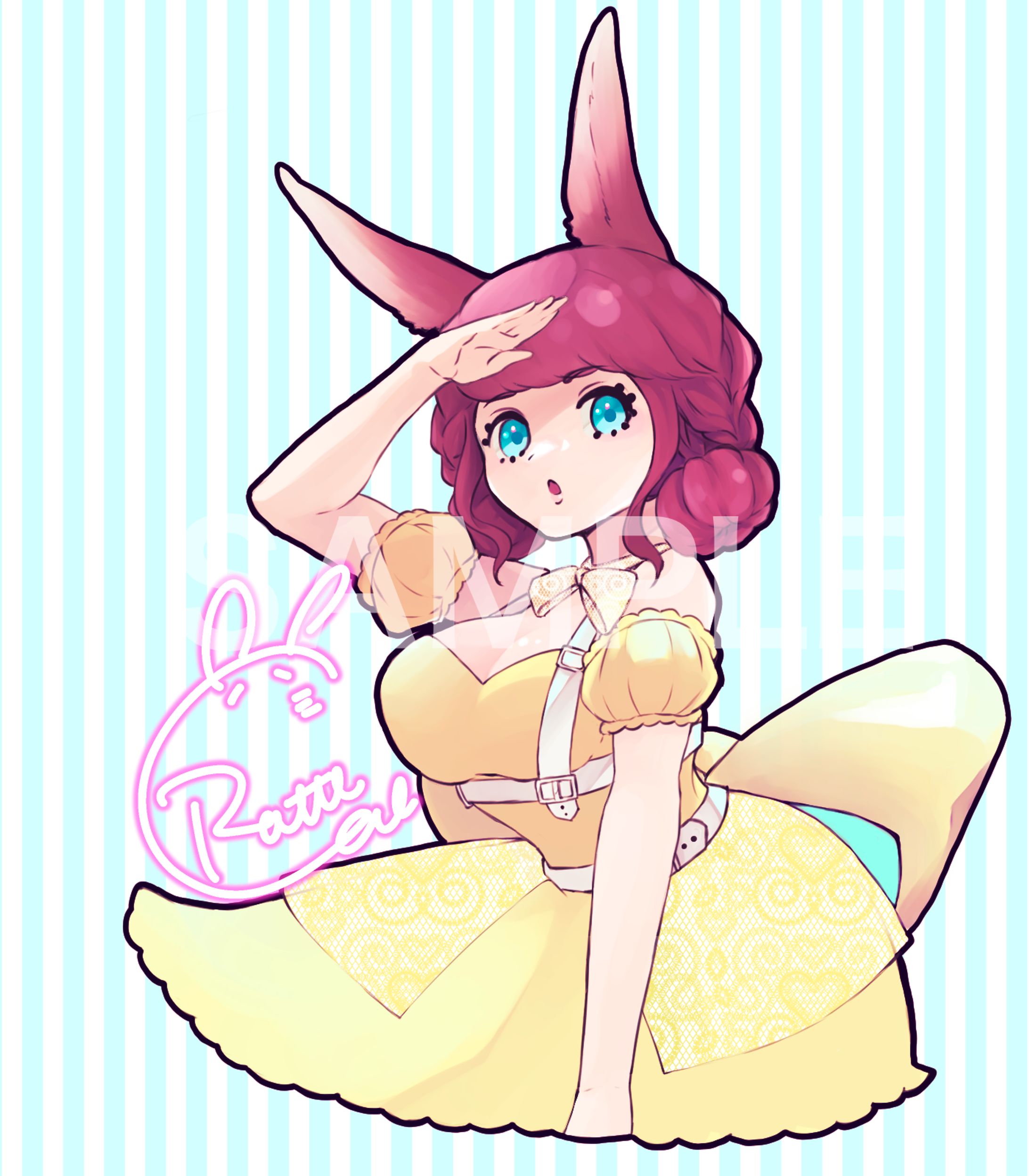 【無償アイコン企画】うさぎ女の子-1